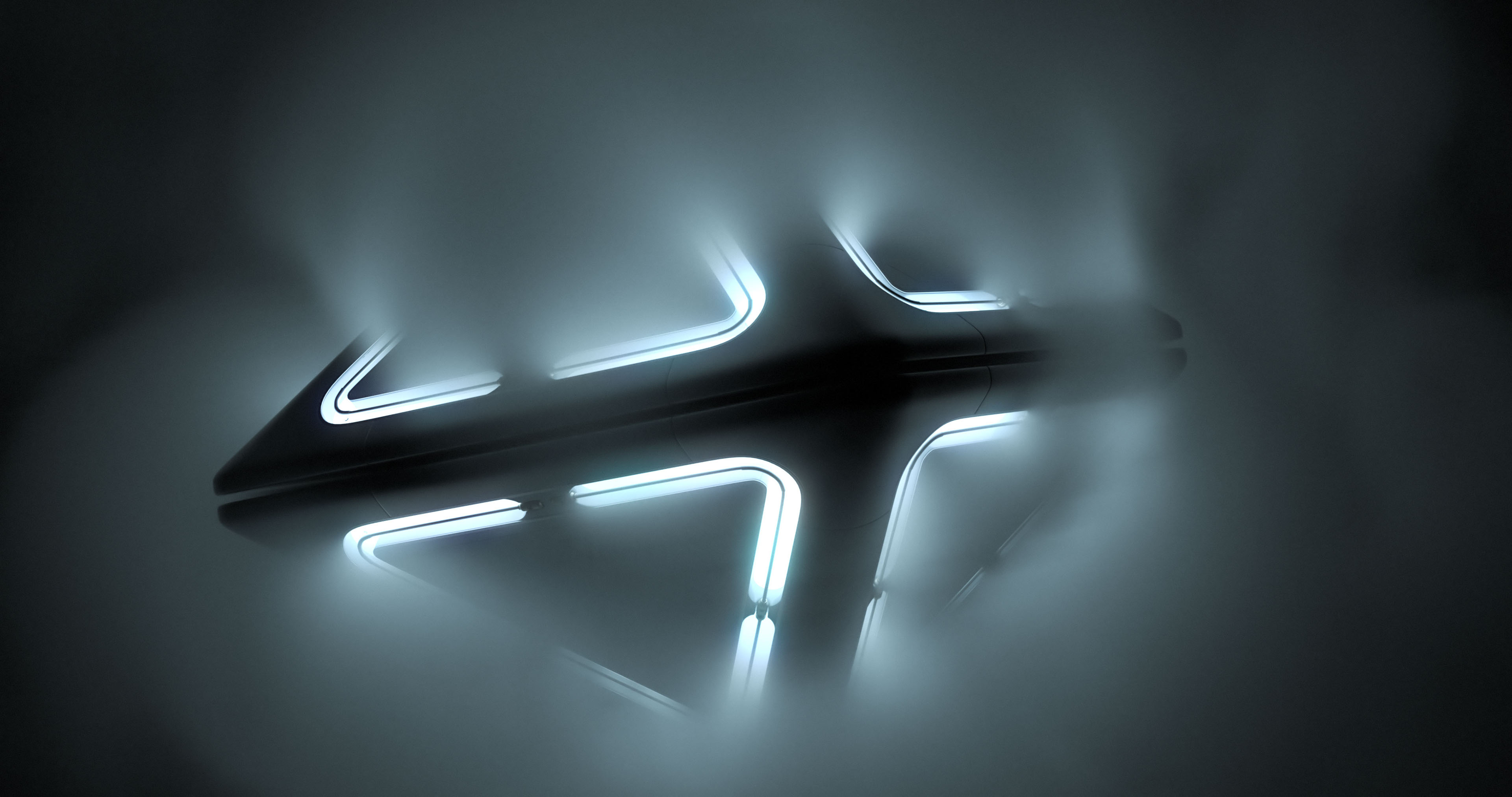 Futuristic obstacle in fog HD Wallpaper