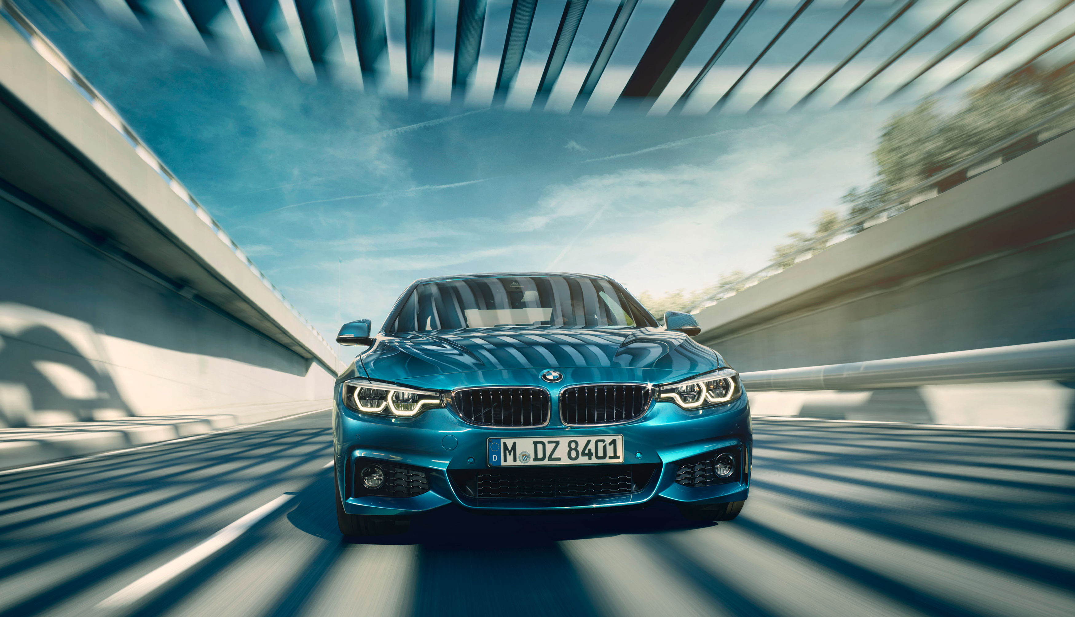 2017 BMW 4 Series Coupe driving on a road HD Wallpaper