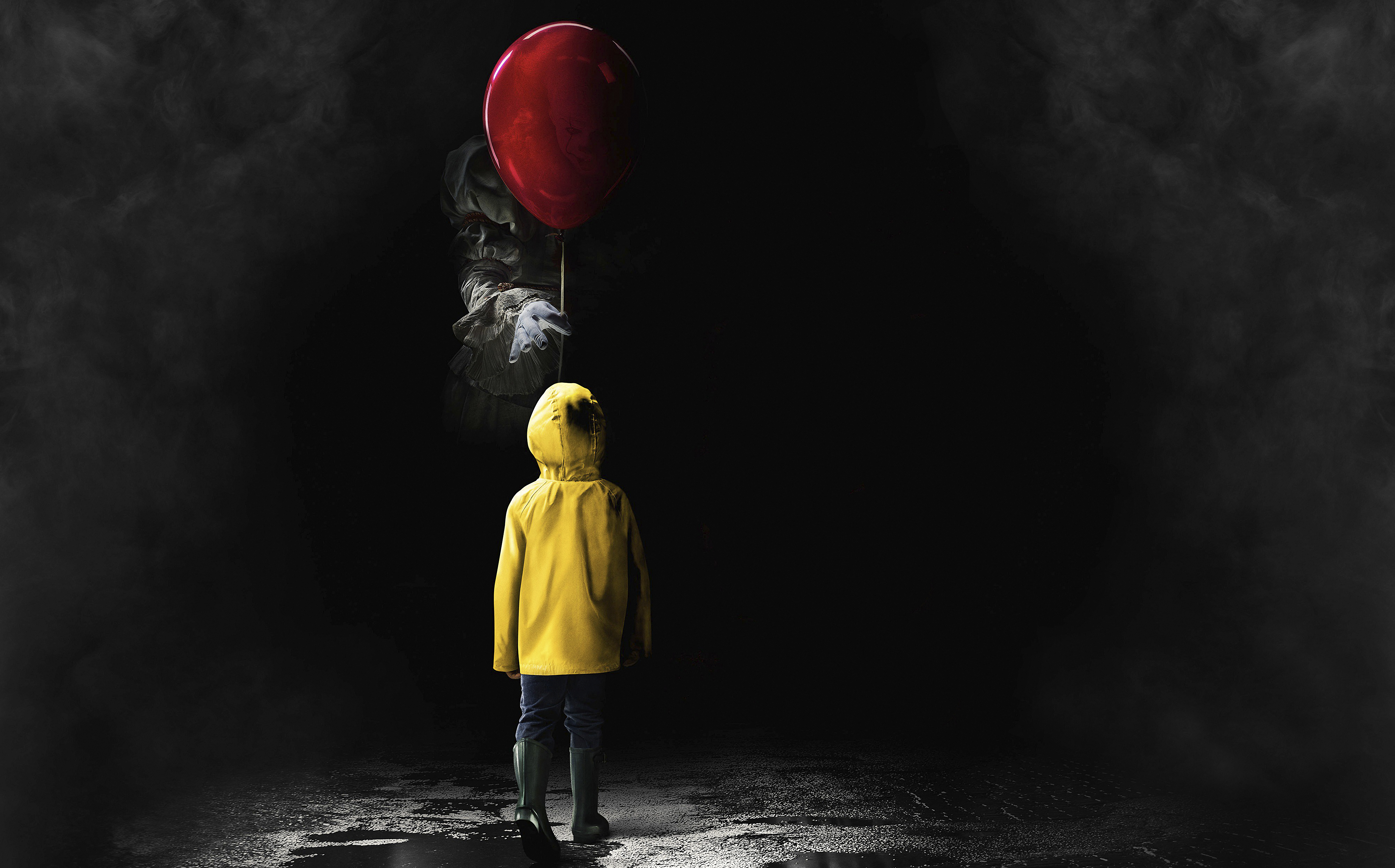 Pennywise the Dancing Clown from It with a red balloon HD Wallpaper