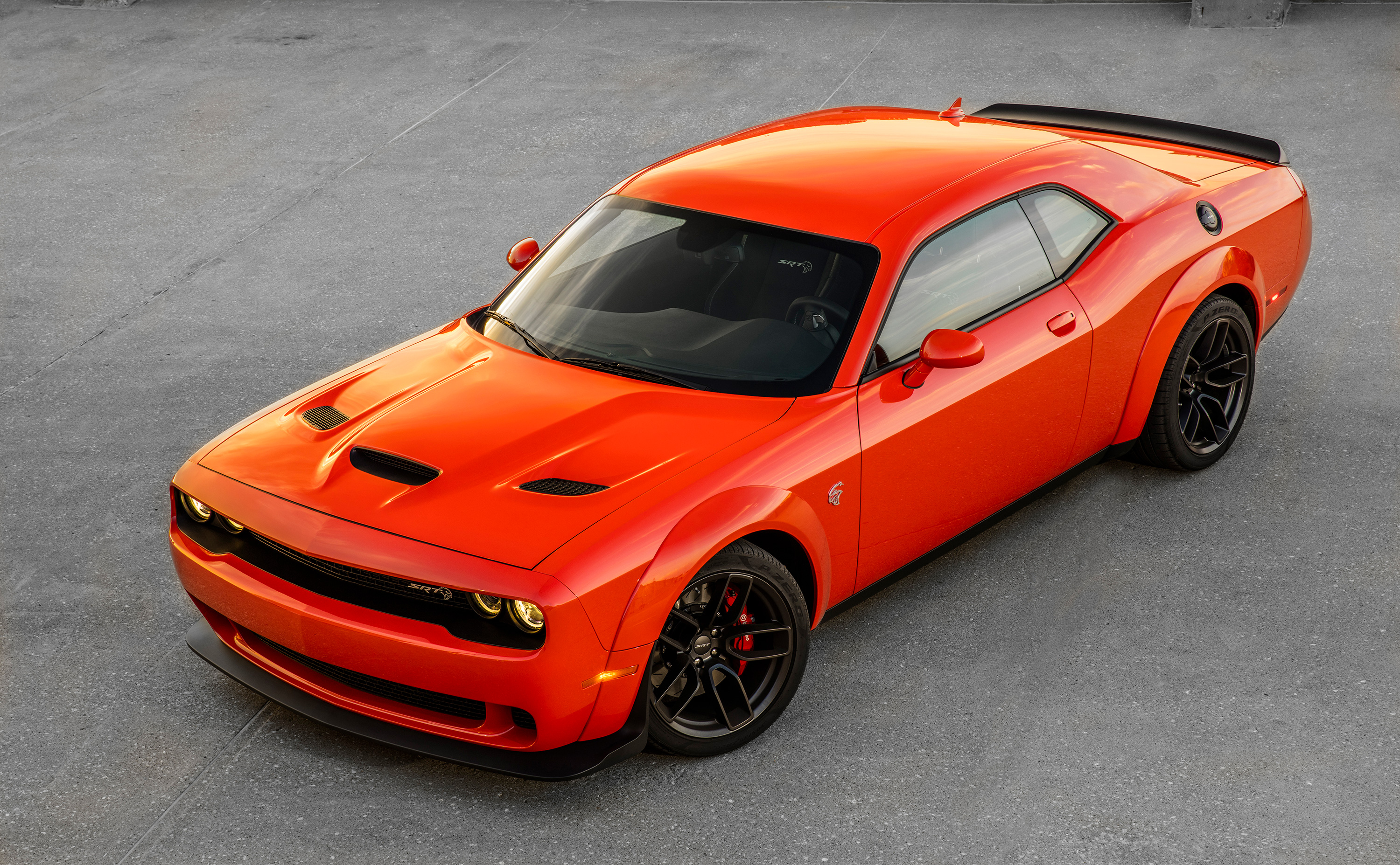 Orange Dodge Challenger SRT Hellcat Widebody HD Wallpaper