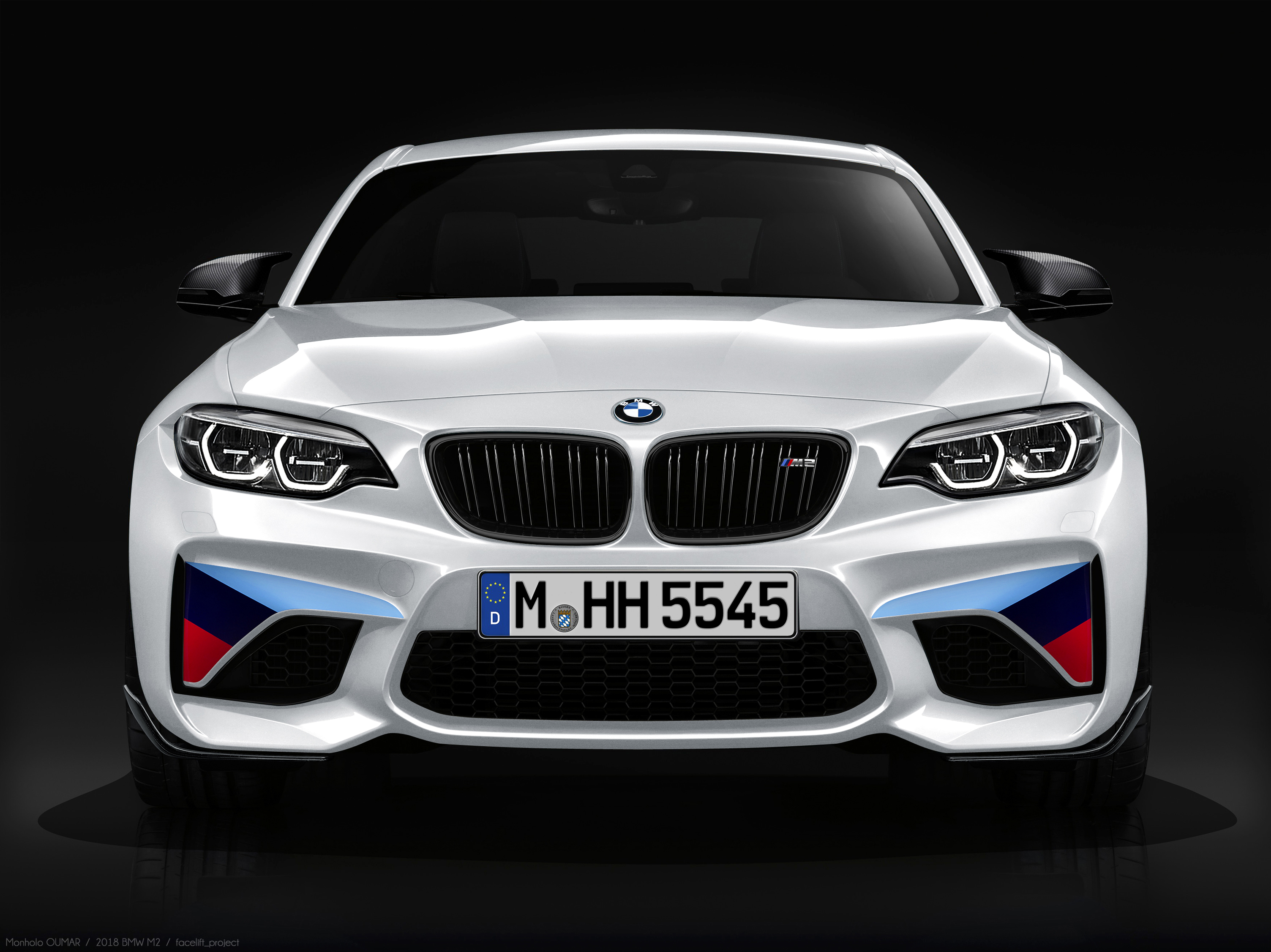 White 2018 BMW M2 with Czech flag accents HD Wallpaper