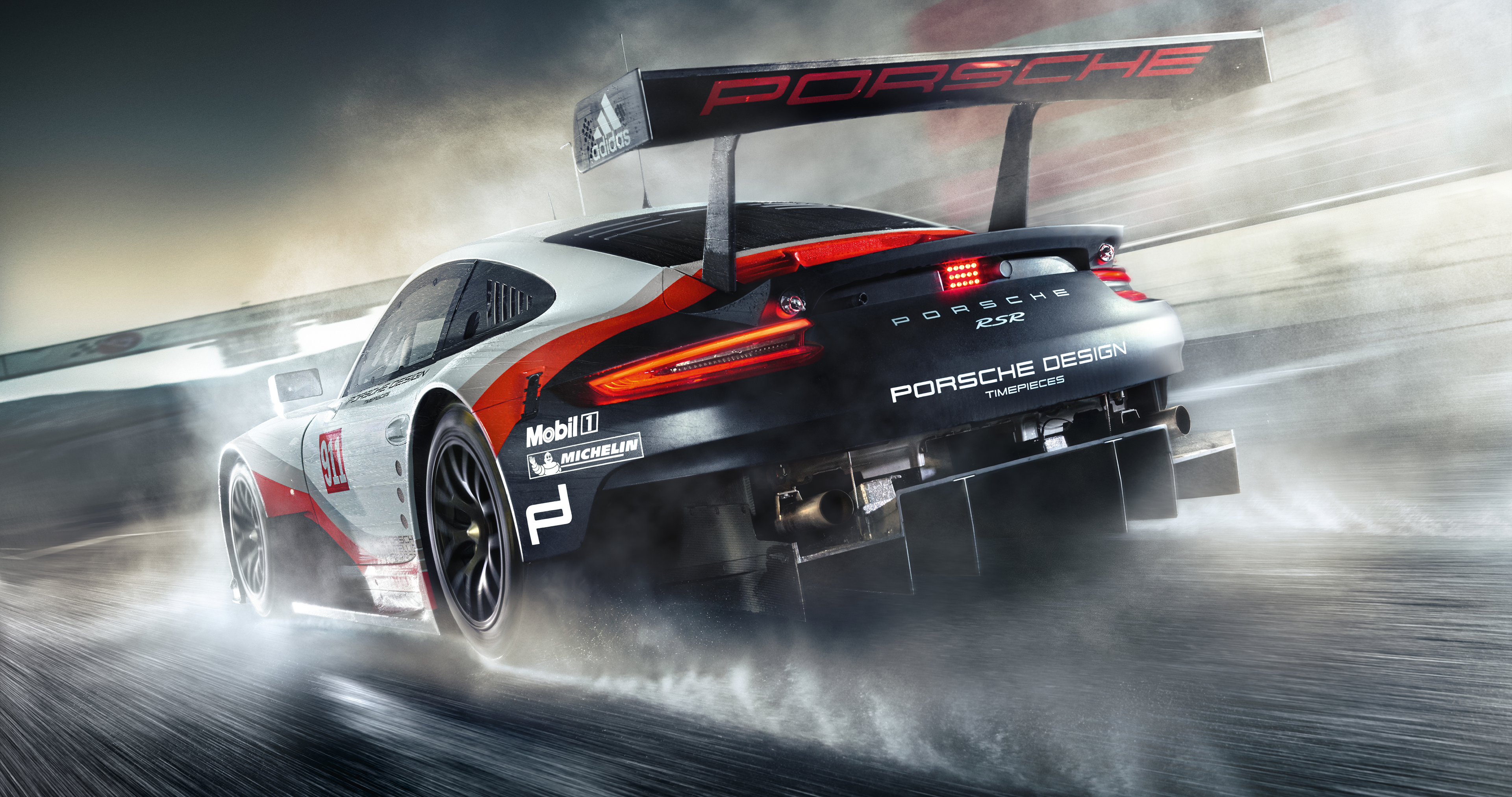 Porsche 911 RSR racing car on track HD Wallpaper