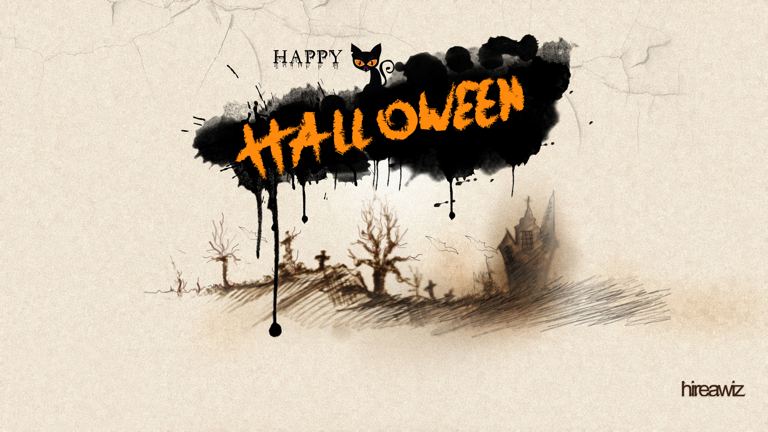 Happy Halloween with spooky elements HD Wallpaper