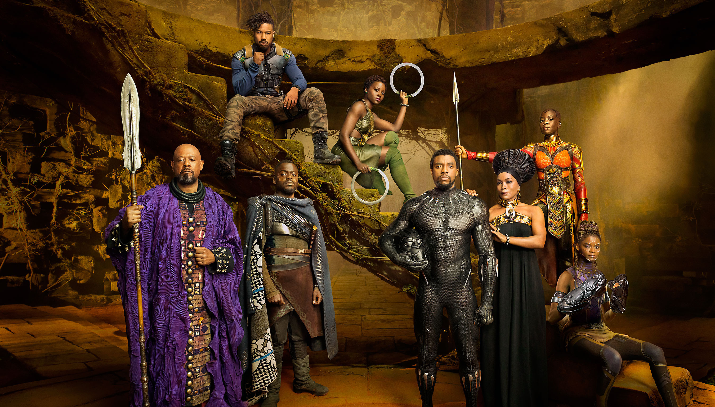 Black Panther cast posing HD Wallpaper