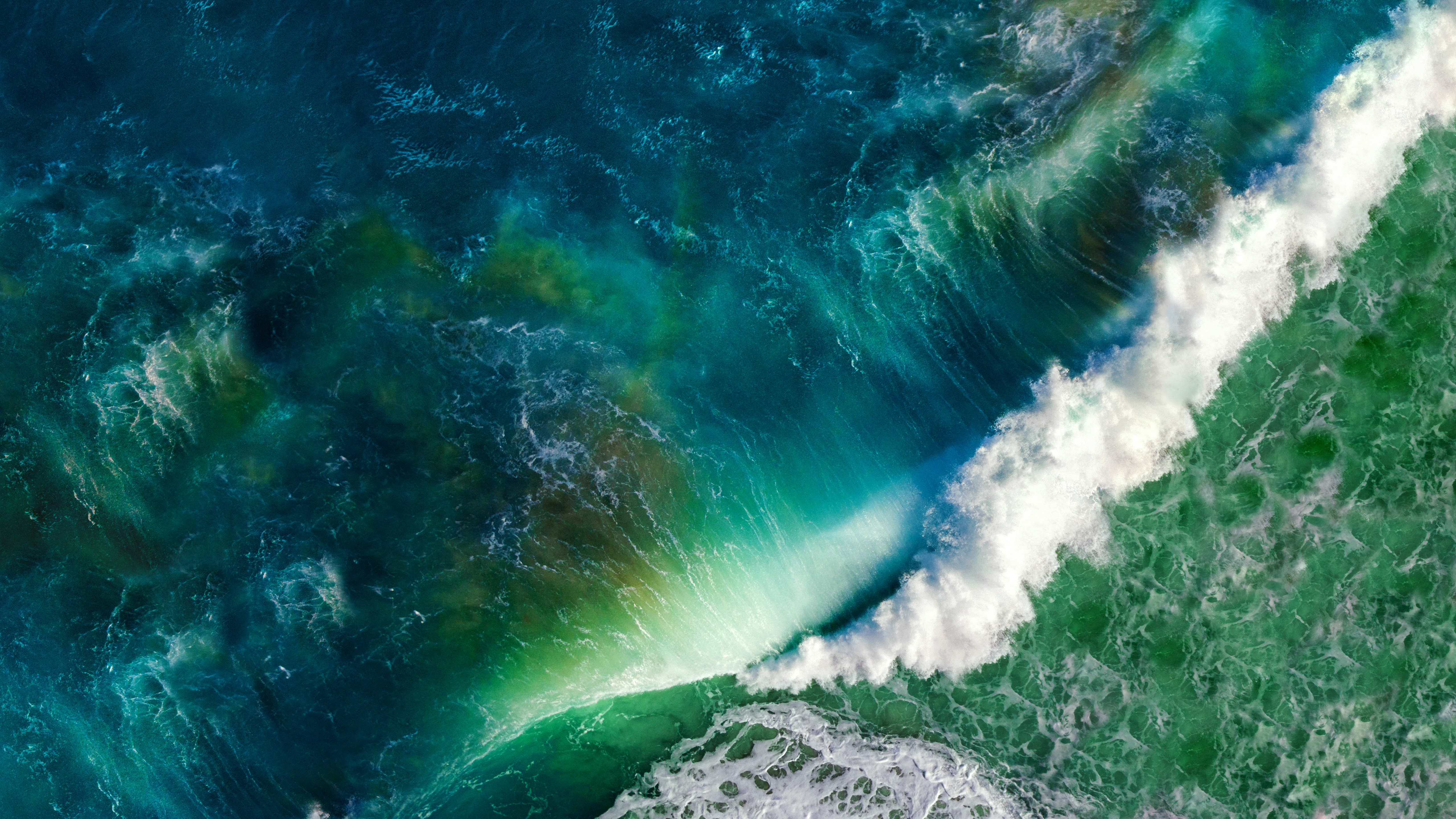 4K iOS Waves Ocean Sea Apple HD Wallpaper