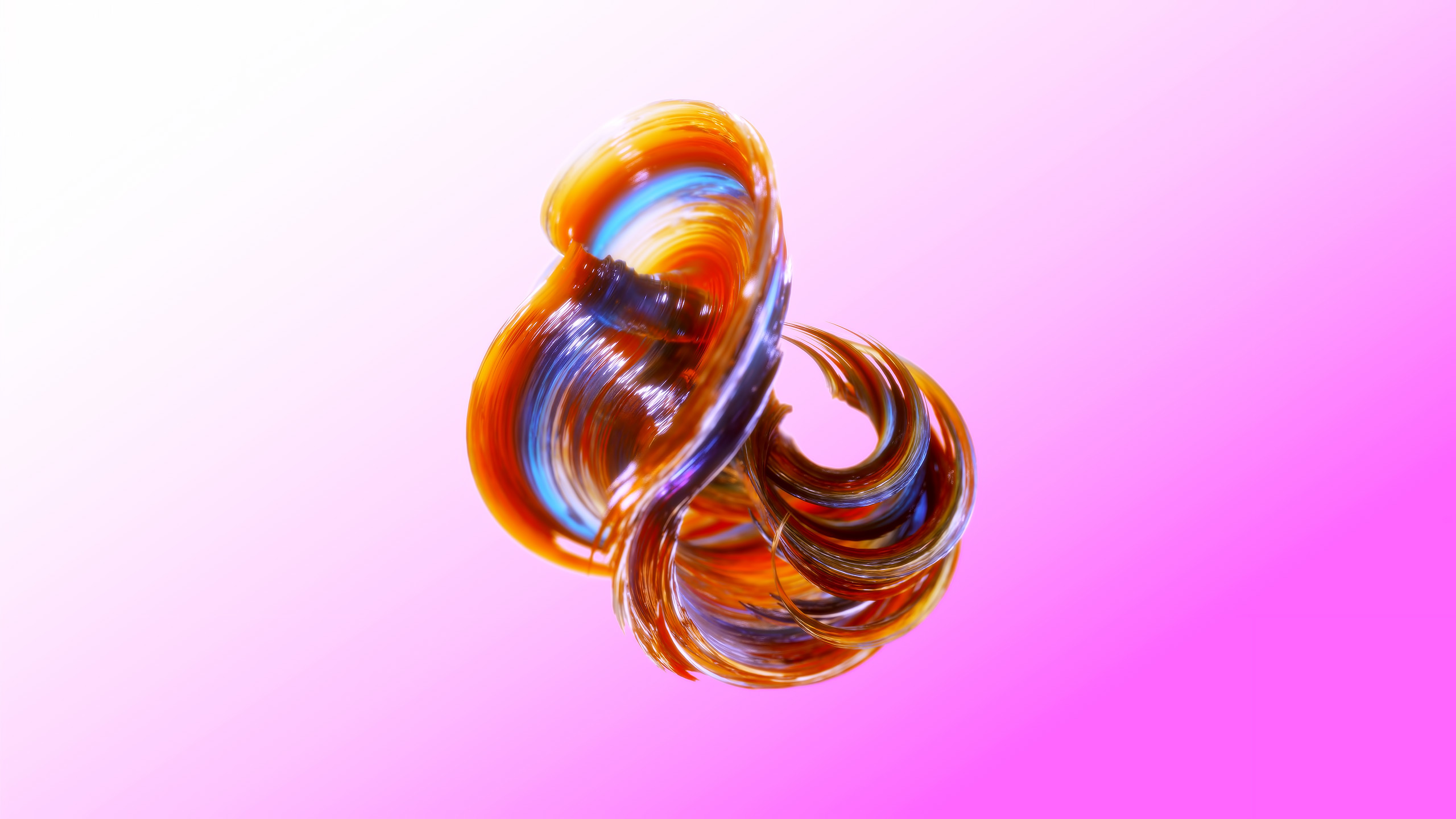 Abstract glass waves on pink background HD Wallpaper