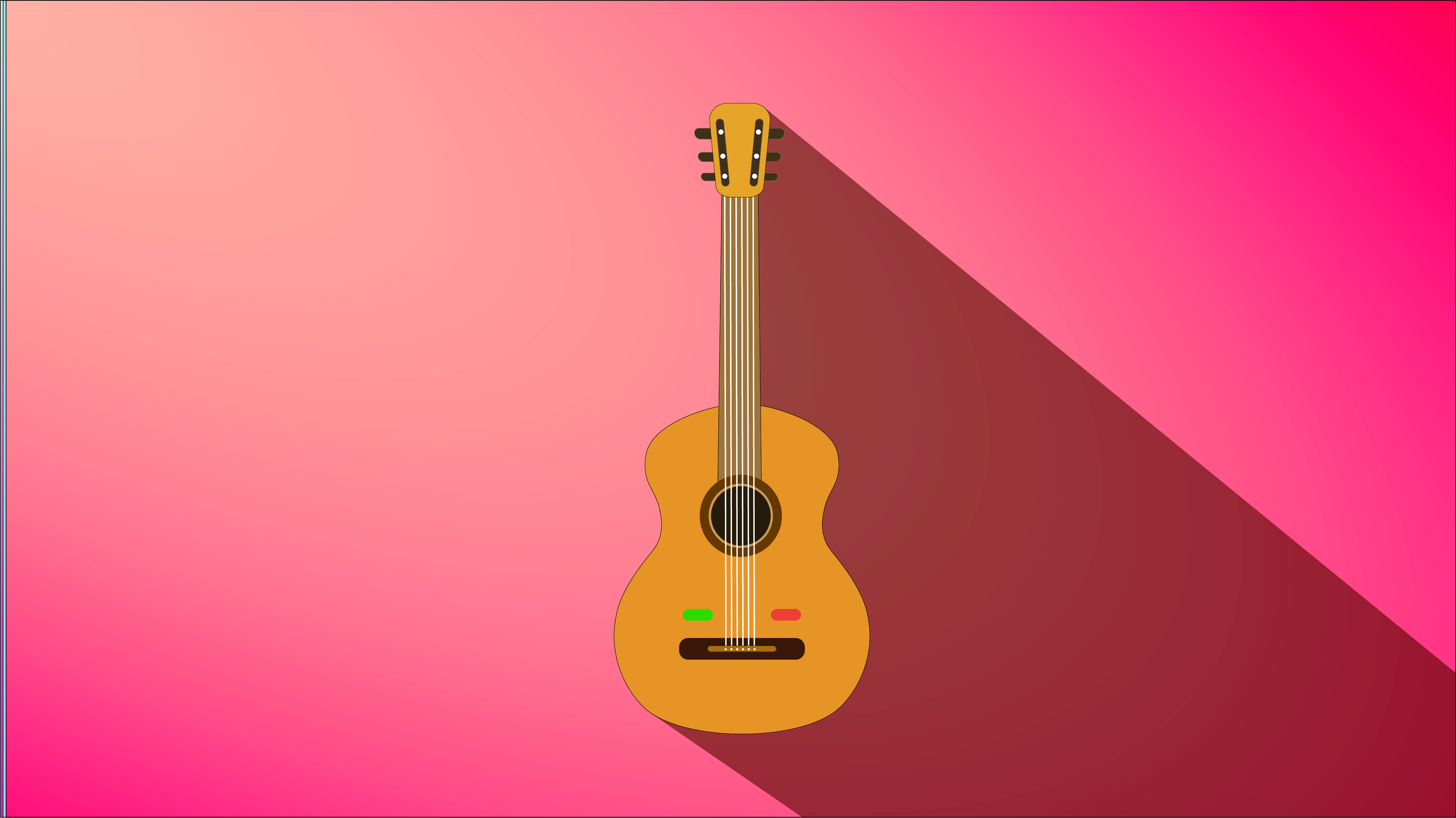 Minimalist Acoustic Guitar with Long Shadow HD Wallpaper