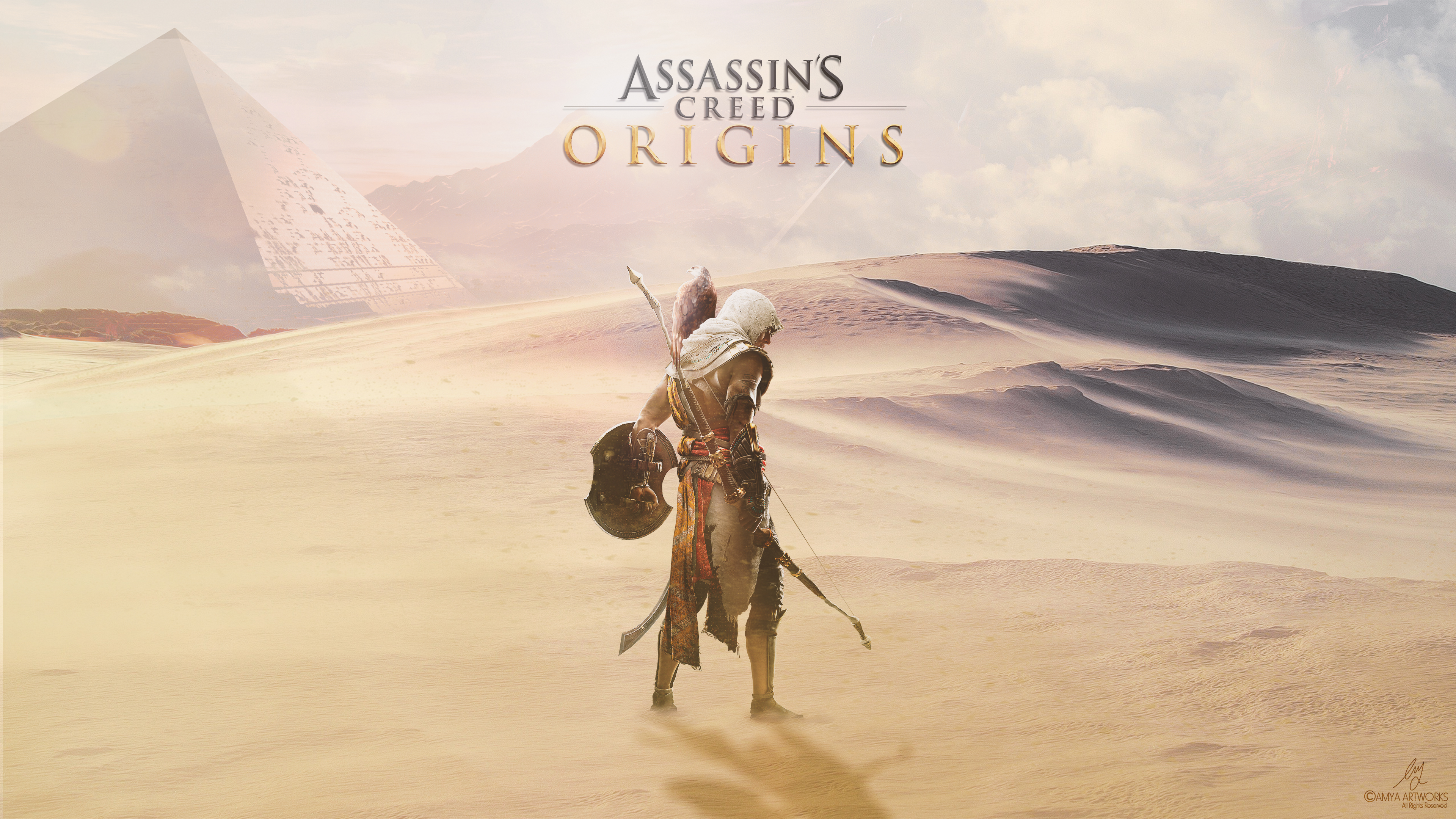 Bayek from Assassin's Creed: Origins in desert HD Wallpaper