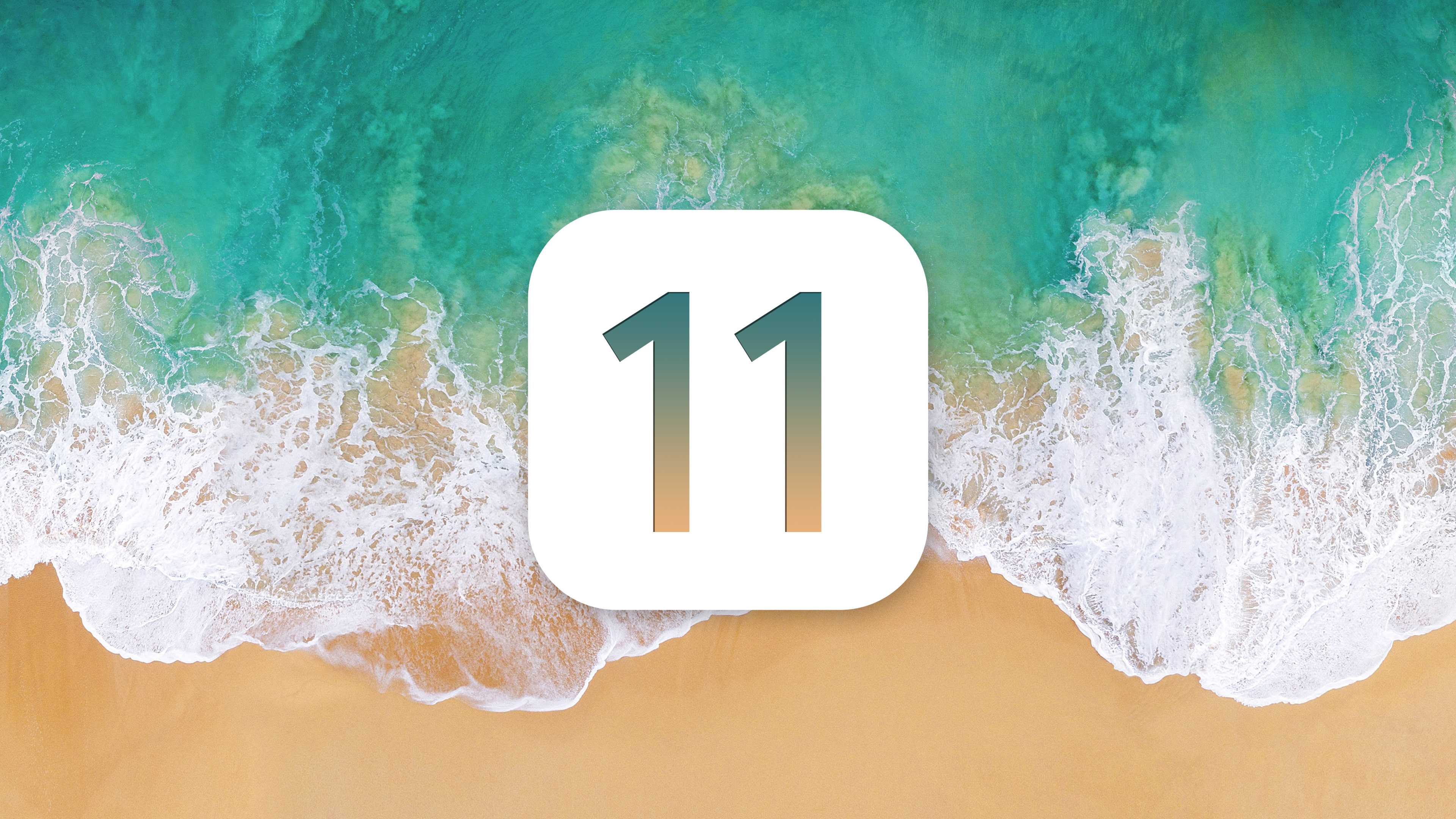 iOS 11 wallpaper with beach and ocean HD Wallpaper
