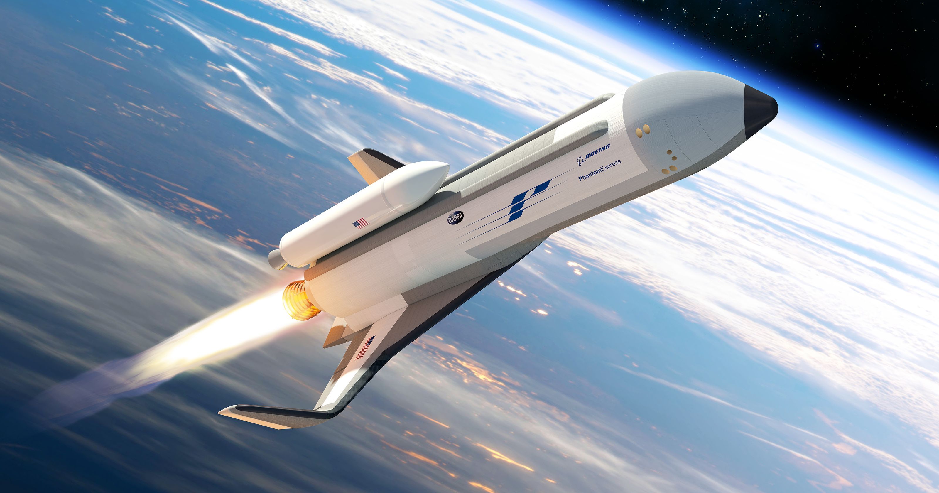 Boeing Phantom Express spacecraft in orbit HD Wallpaper