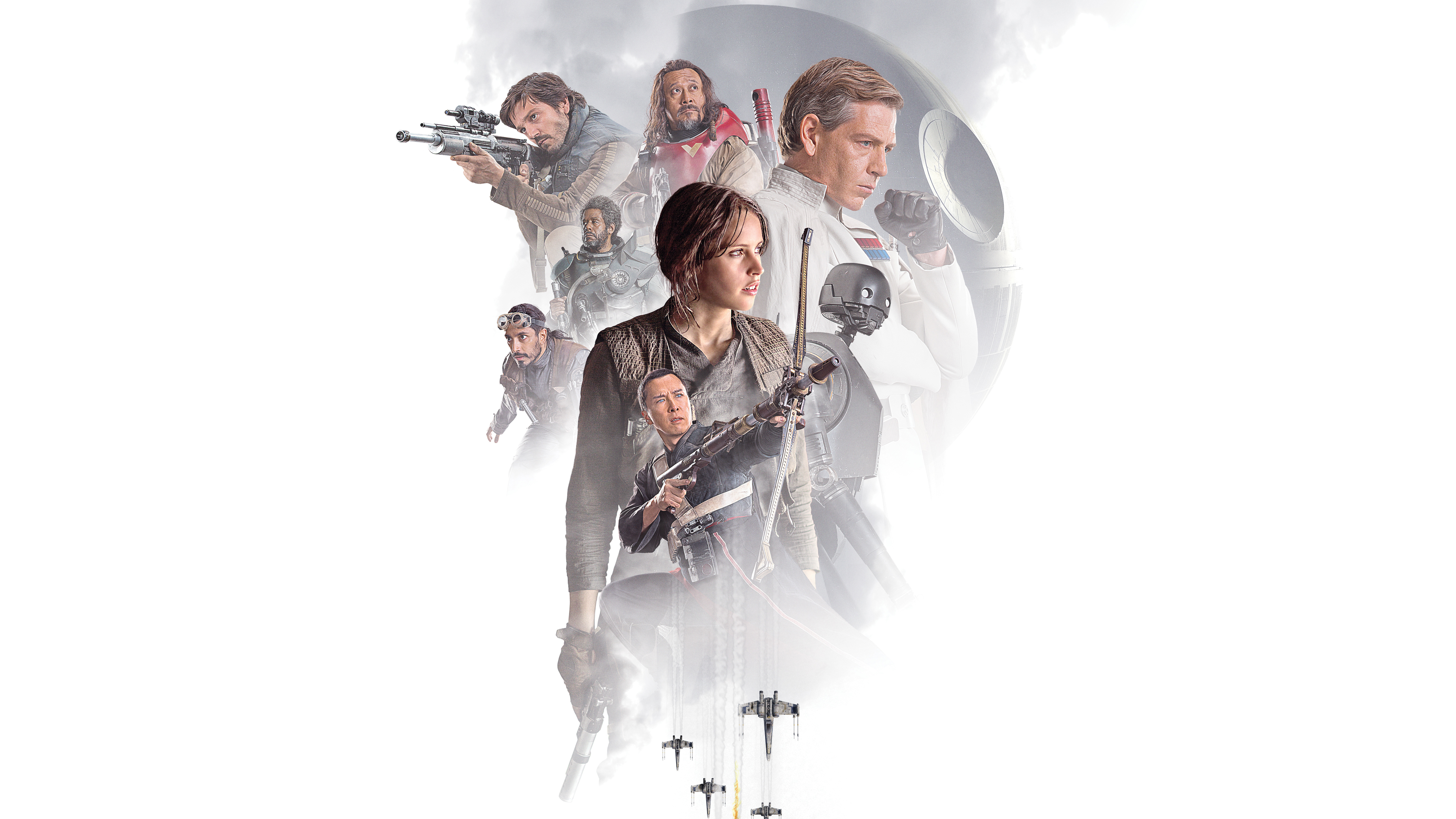 Rogue One: A Star Wars Story cast collage HD Wallpaper