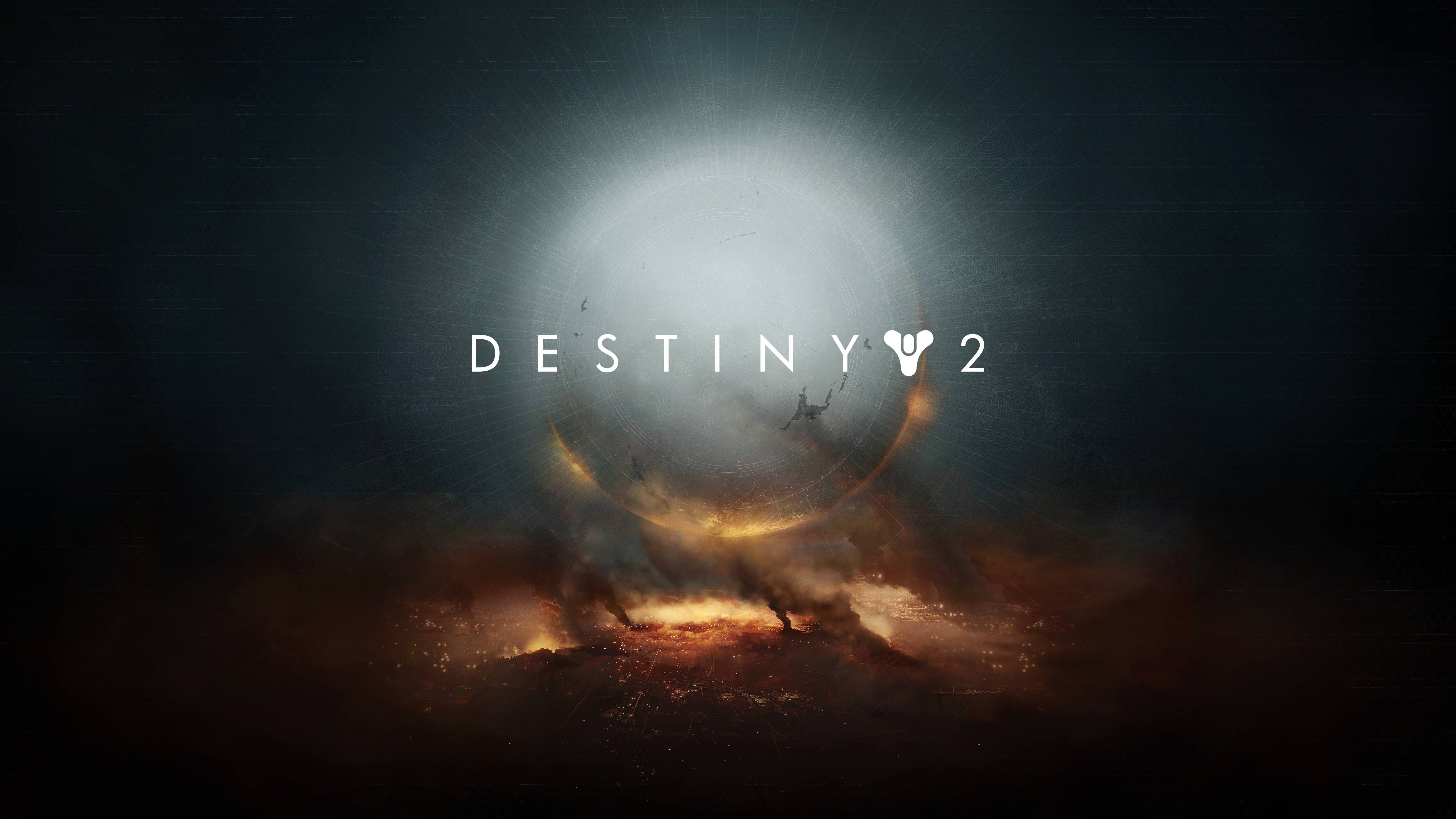Destiny 2 logo with celestial background HD Wallpaper