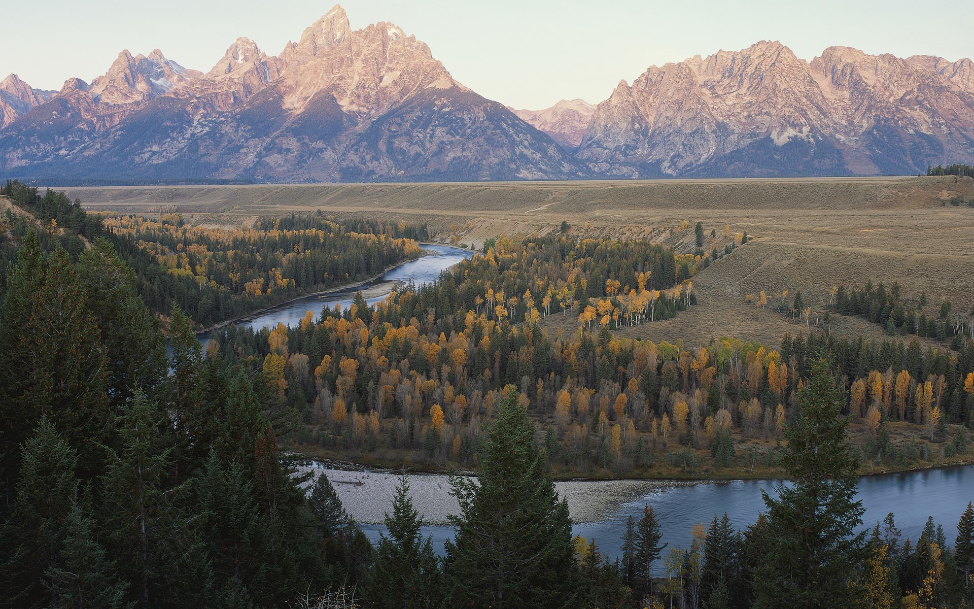 Grand Teton National Park River and Mountains HD Wallpaper