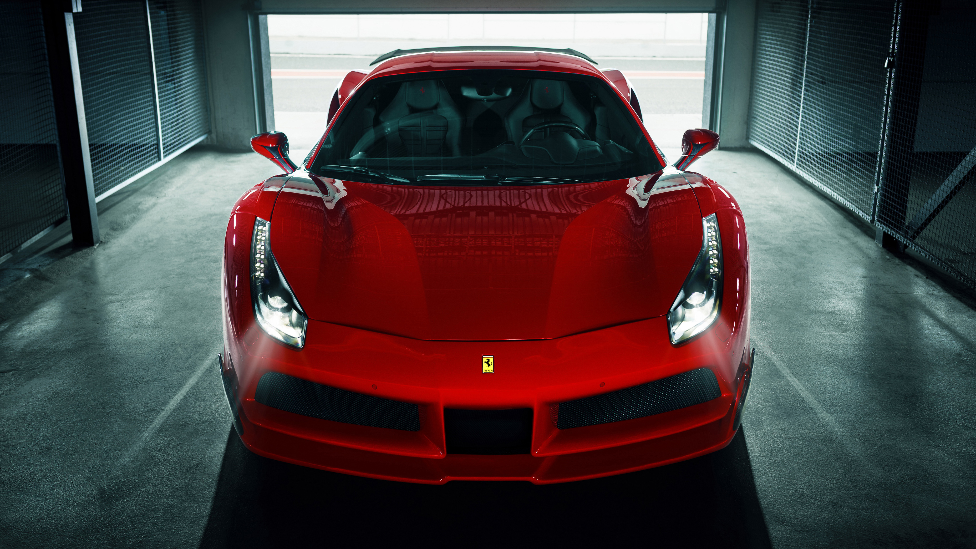 Red Ferrari 488 GTB N-Largo by Novitec Rosso 4K HD Wallpaper