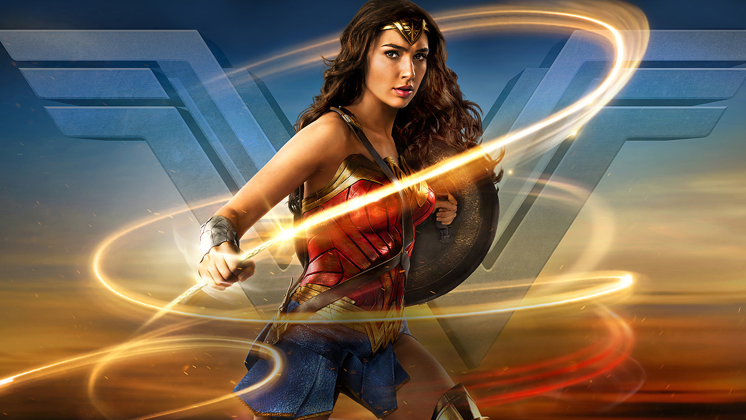 Gal Gadot as Wonder Woman with Lasso of Truth HD Wallpaper