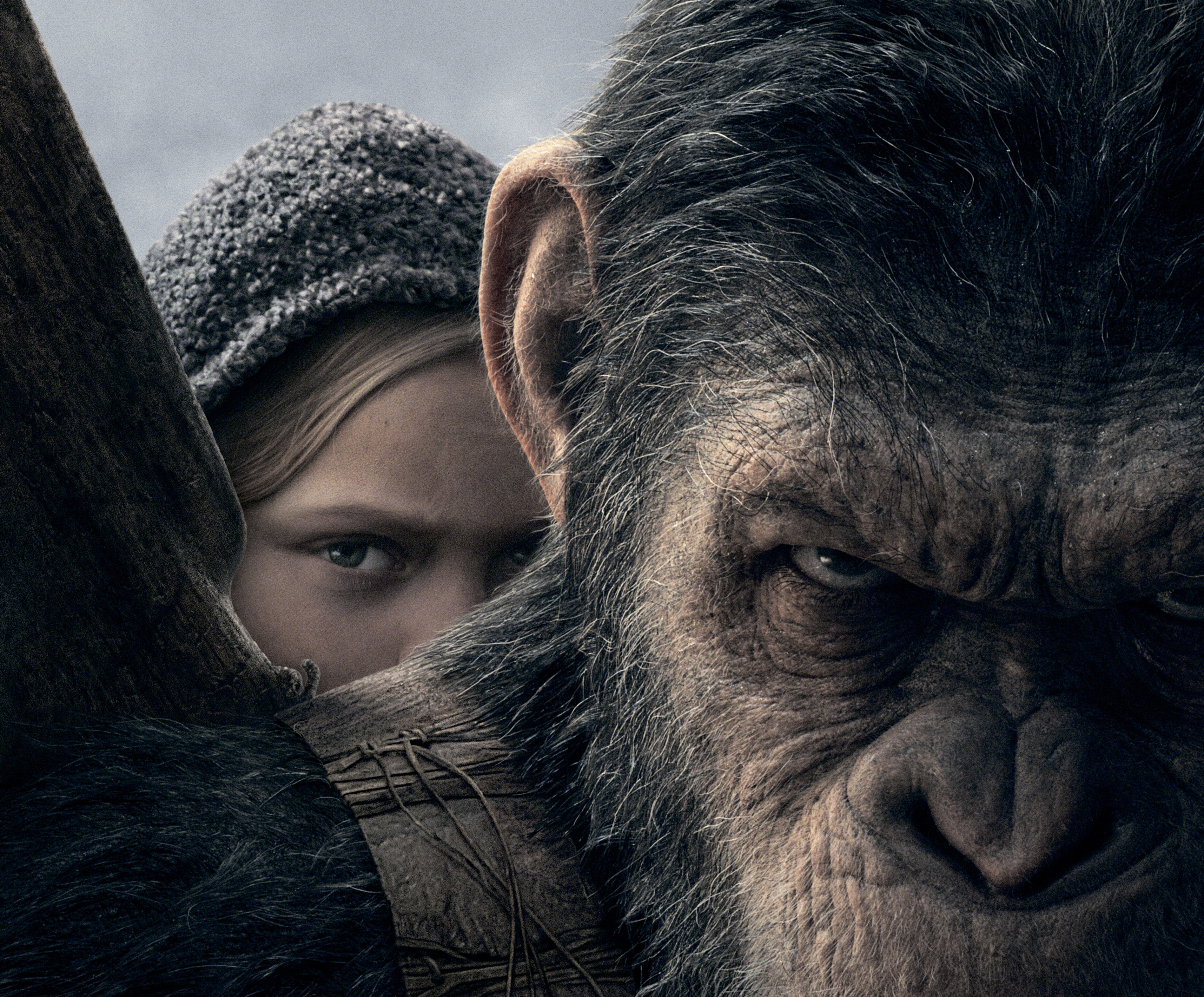 Caesar and Amiah Miller from War for the Planet of the Apes 4K HD Wallpaper