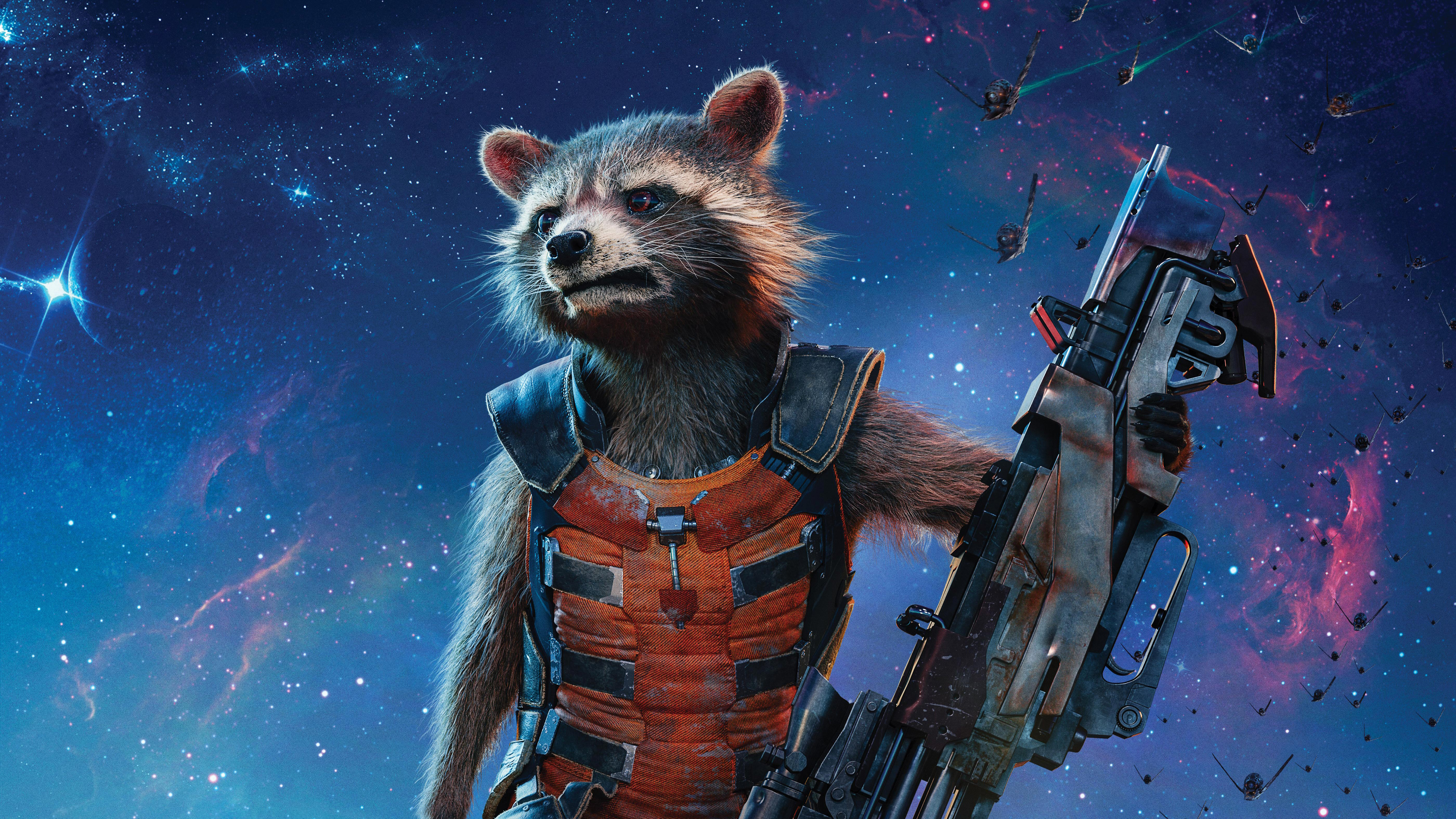 Rocket Raccoon from Guardians of the Galaxy Vol 2 HD Wallpaper