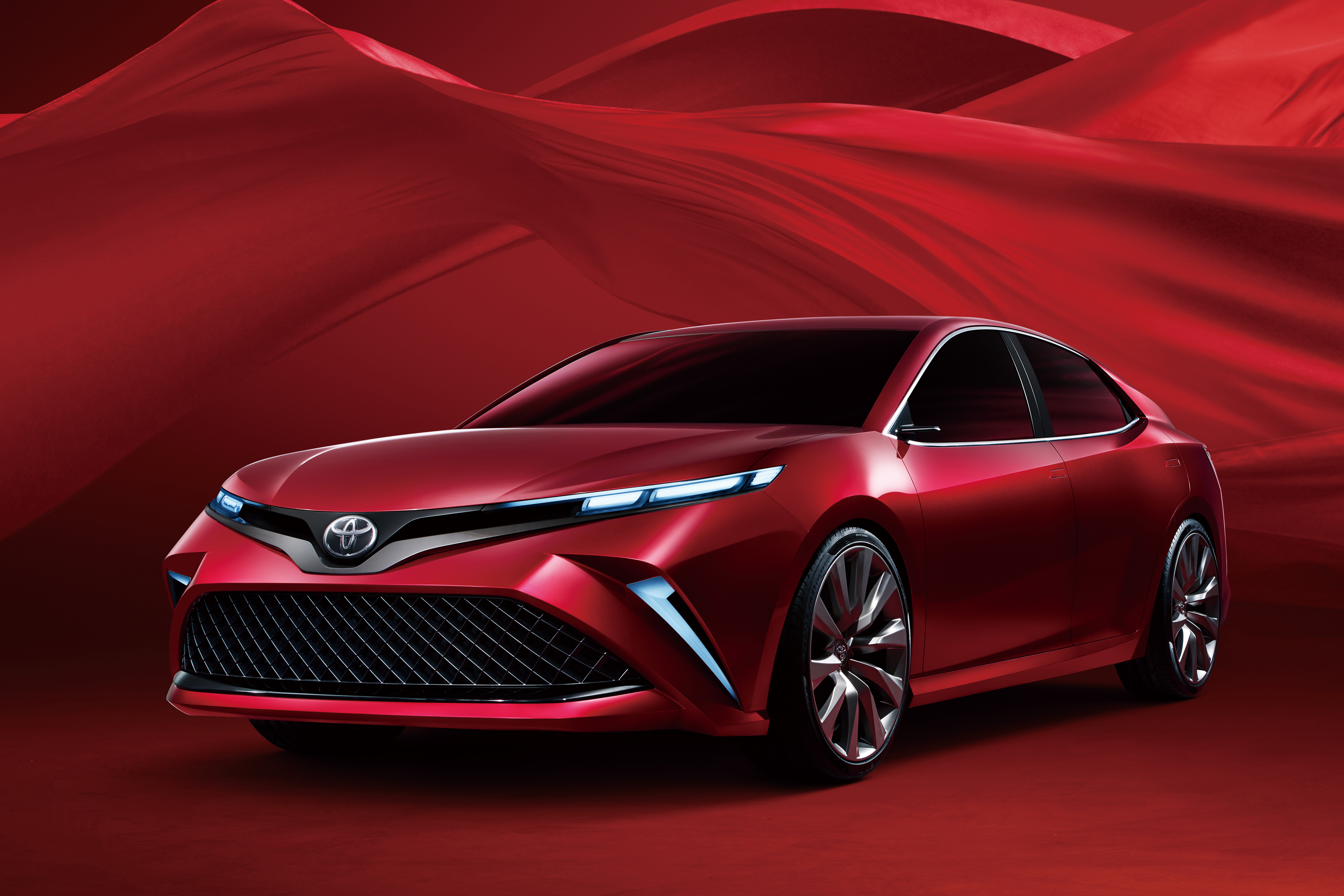 Red Toyota Camry concept car 4K HD Wallpaper