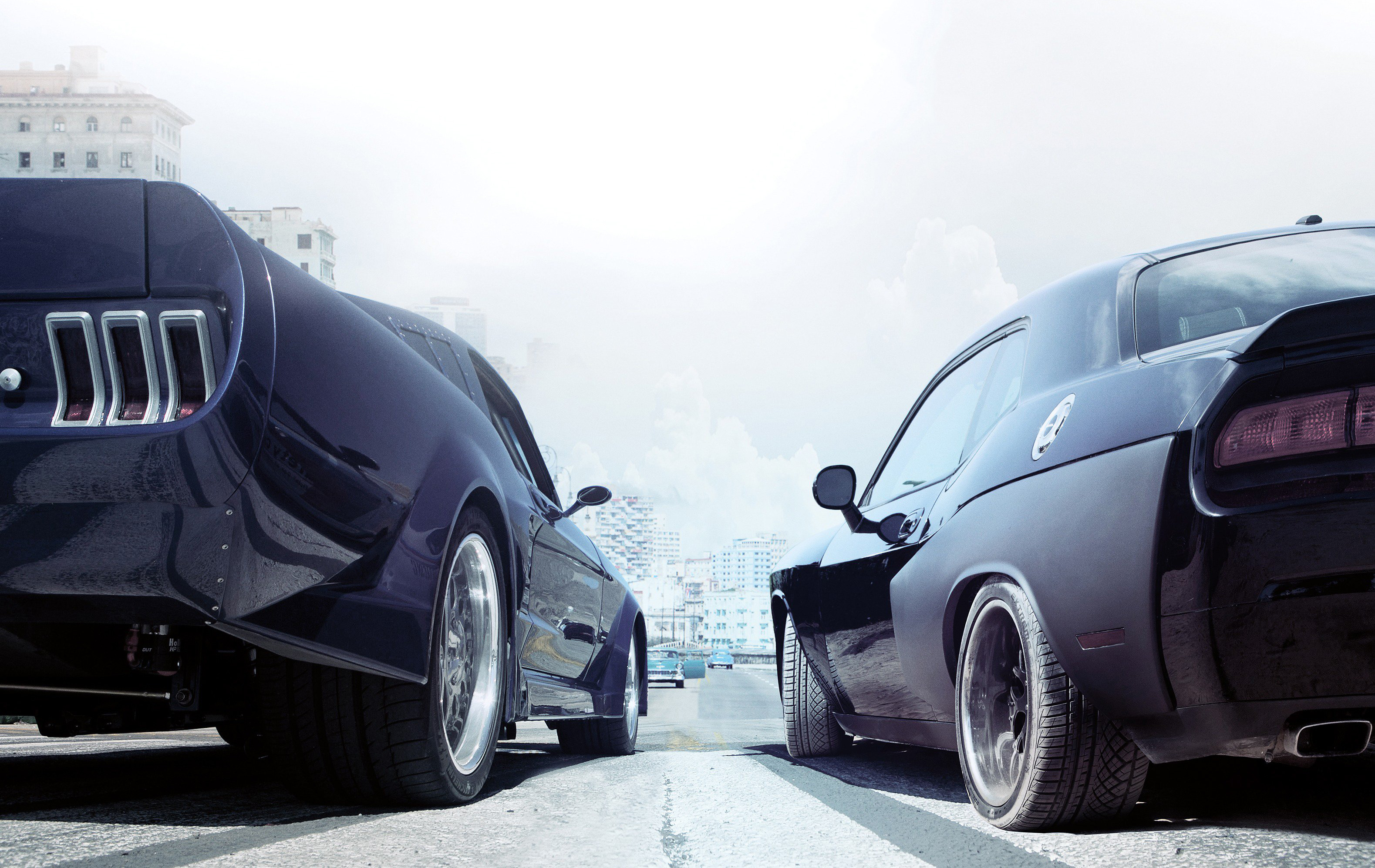 The Fate of the Furious race cars HD Wallpaper