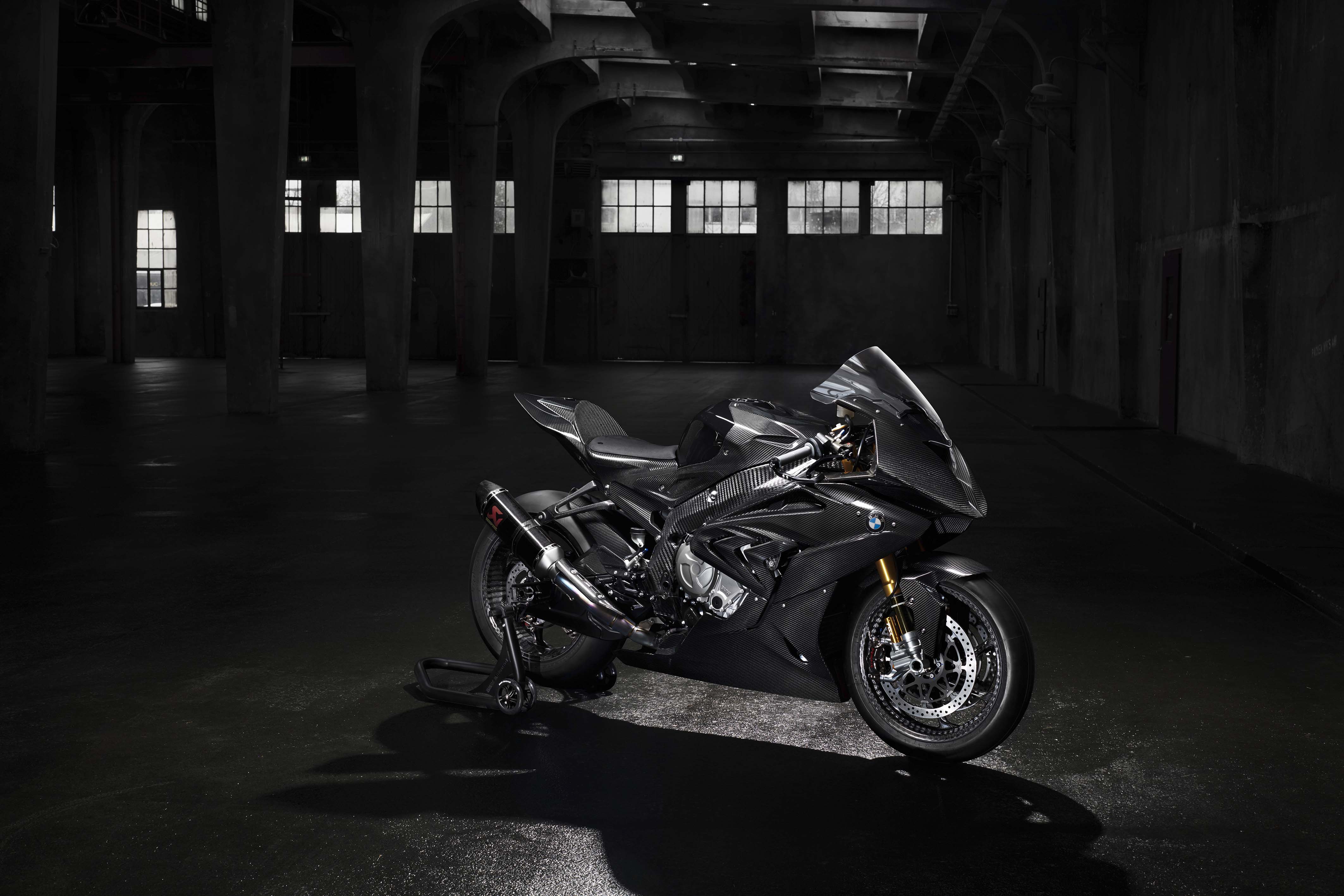 4K BMW HP4 Race motorcycle in warehouse HD Wallpaper