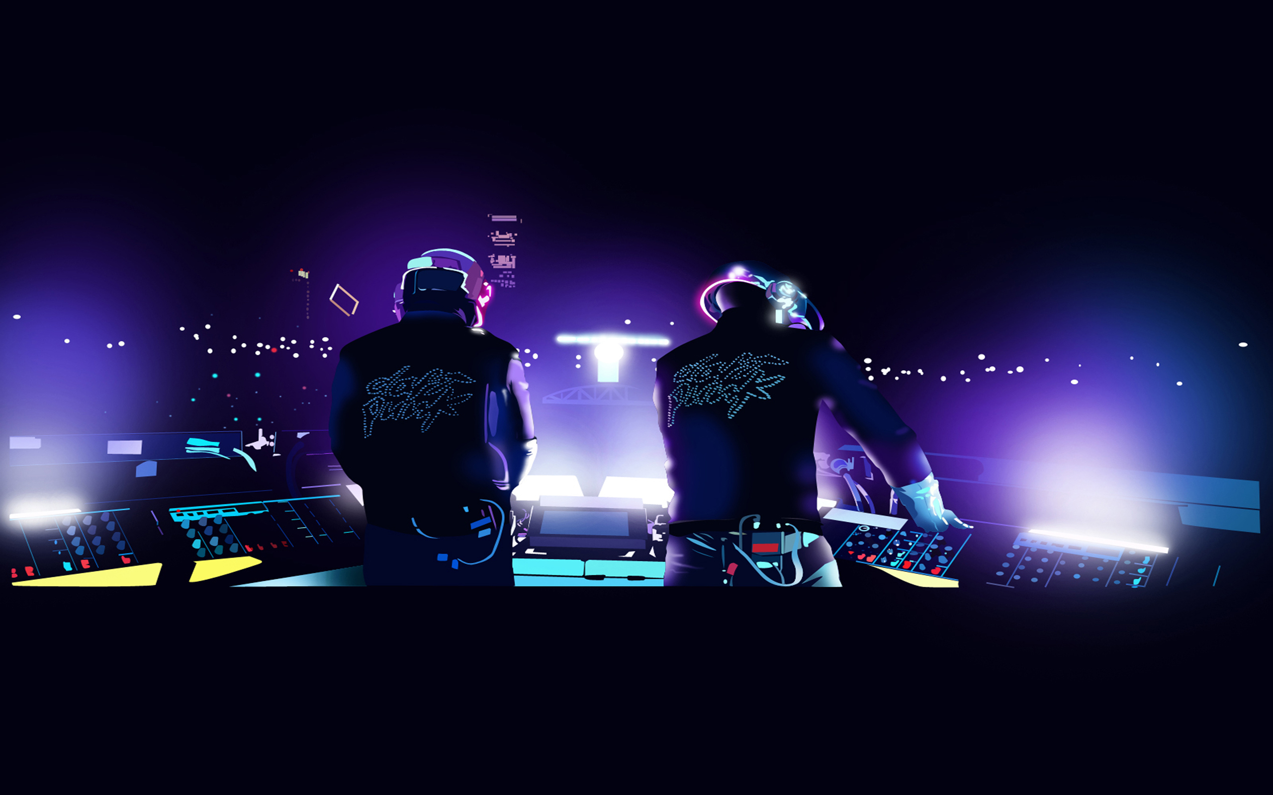 Daft Punk performing on stage HD Wallpaper