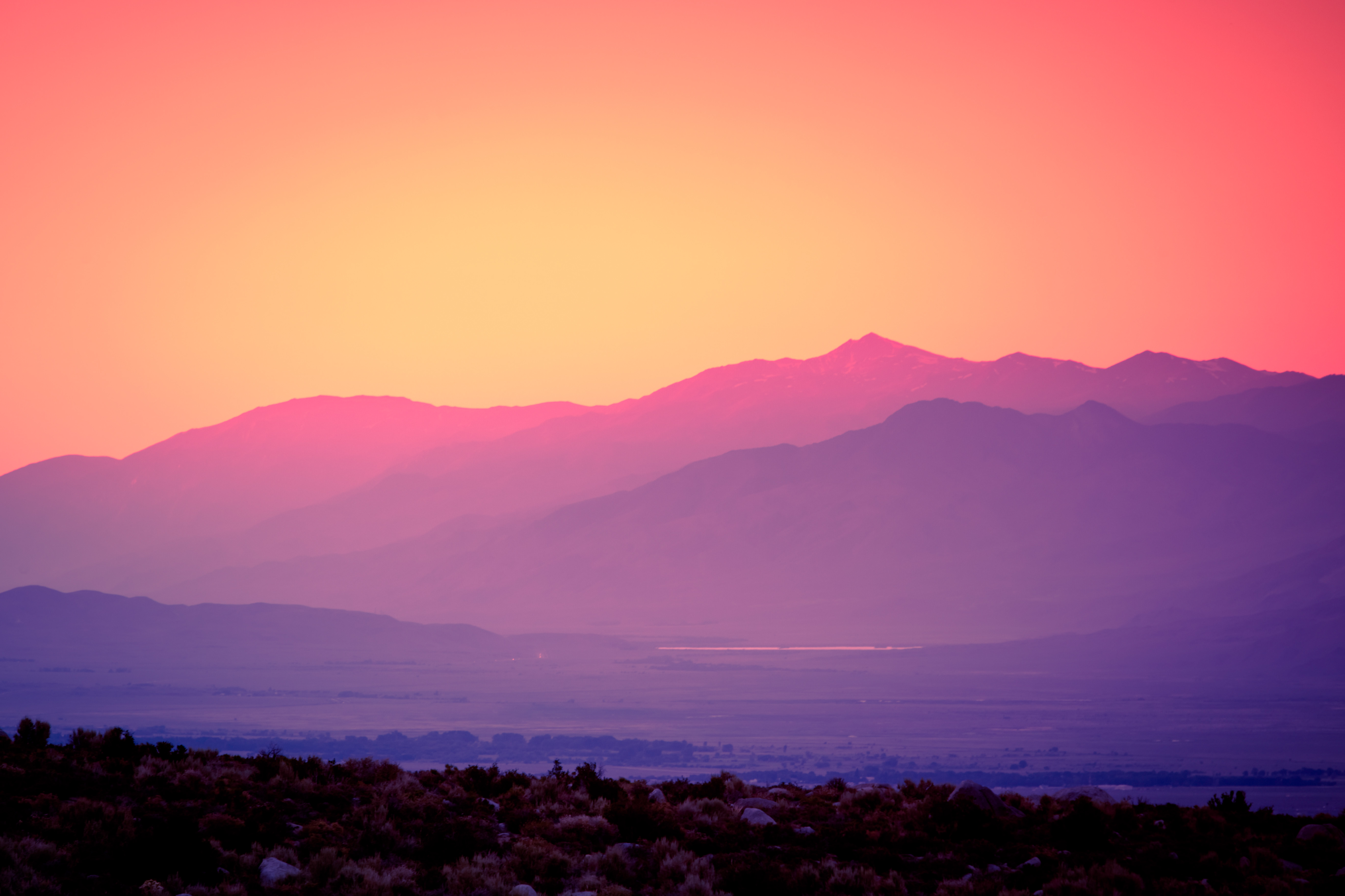 Lone Pine Sunset 4K HD Wallpaper