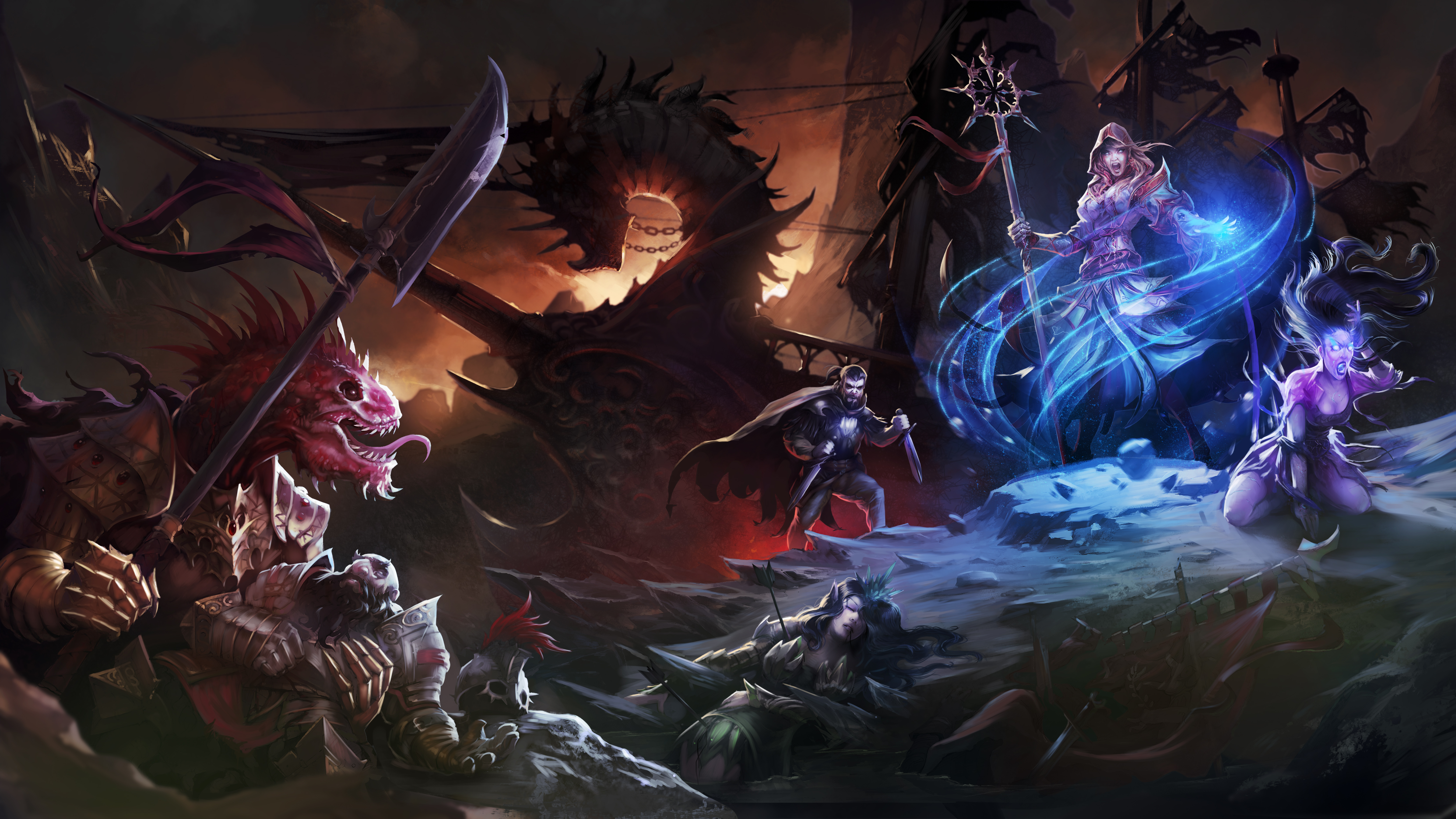 Divinity: Original Sin II characters in battle HD Wallpaper