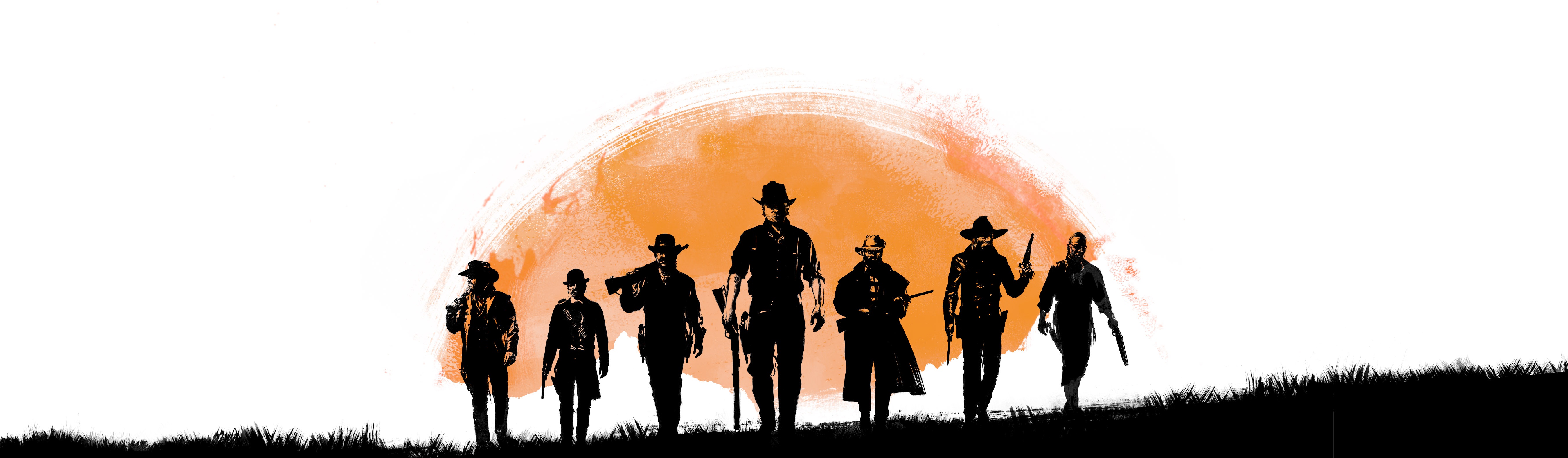 Red Dead Redemption 2 characters walking at sunset HD Wallpaper