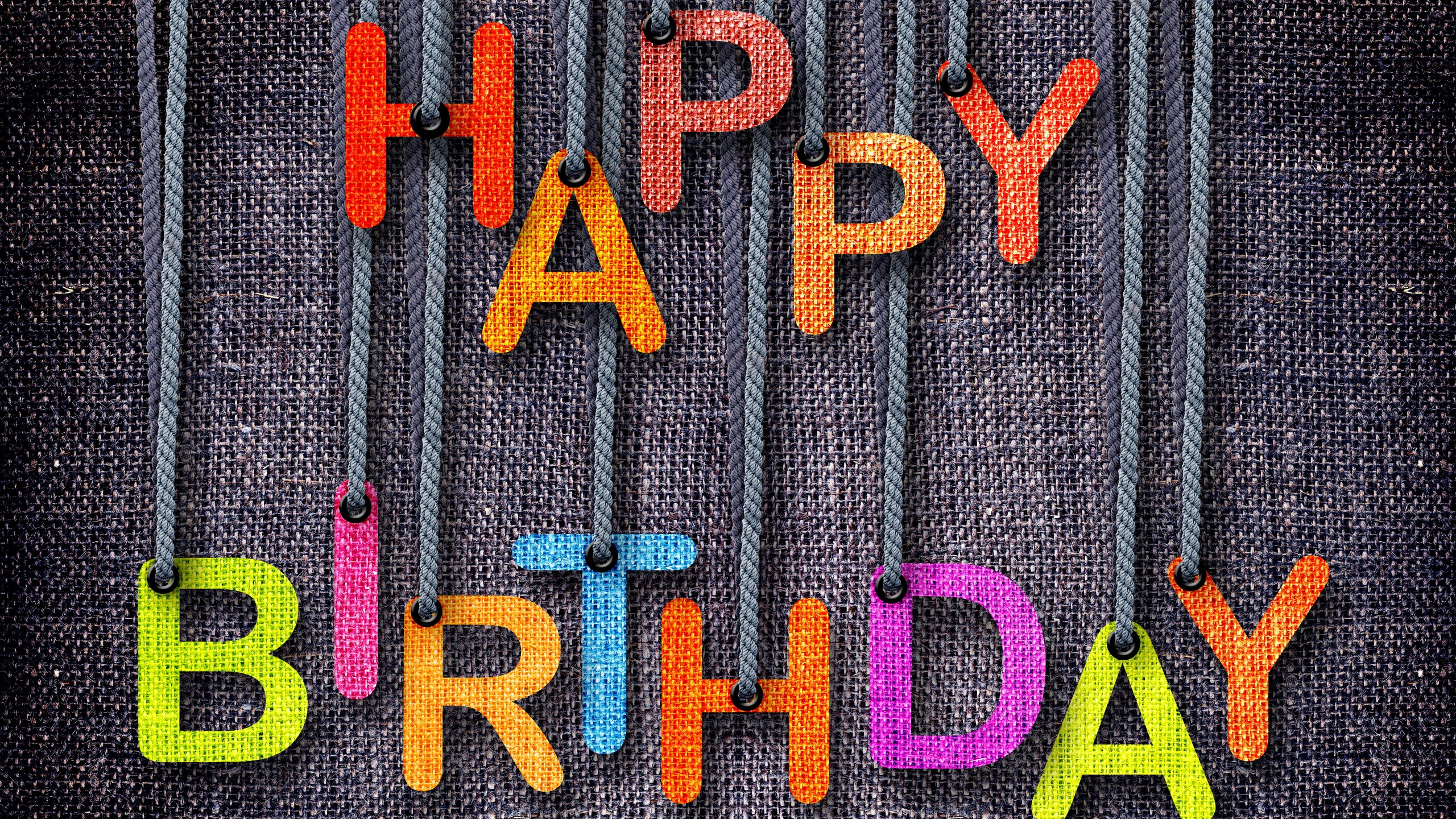 Happy Birthday hanging letters HD Wallpaper