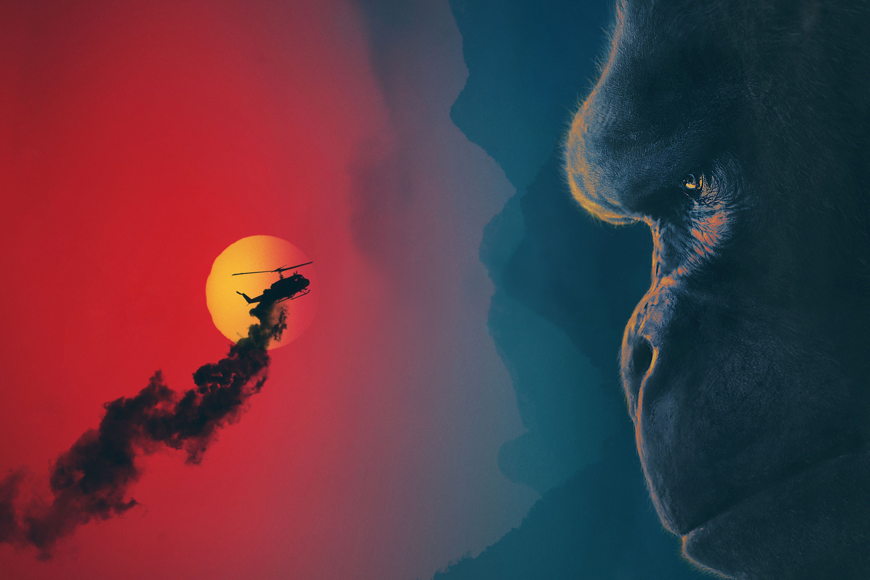 Kong: Skull Island Helicopter Sunset HD Wallpaper