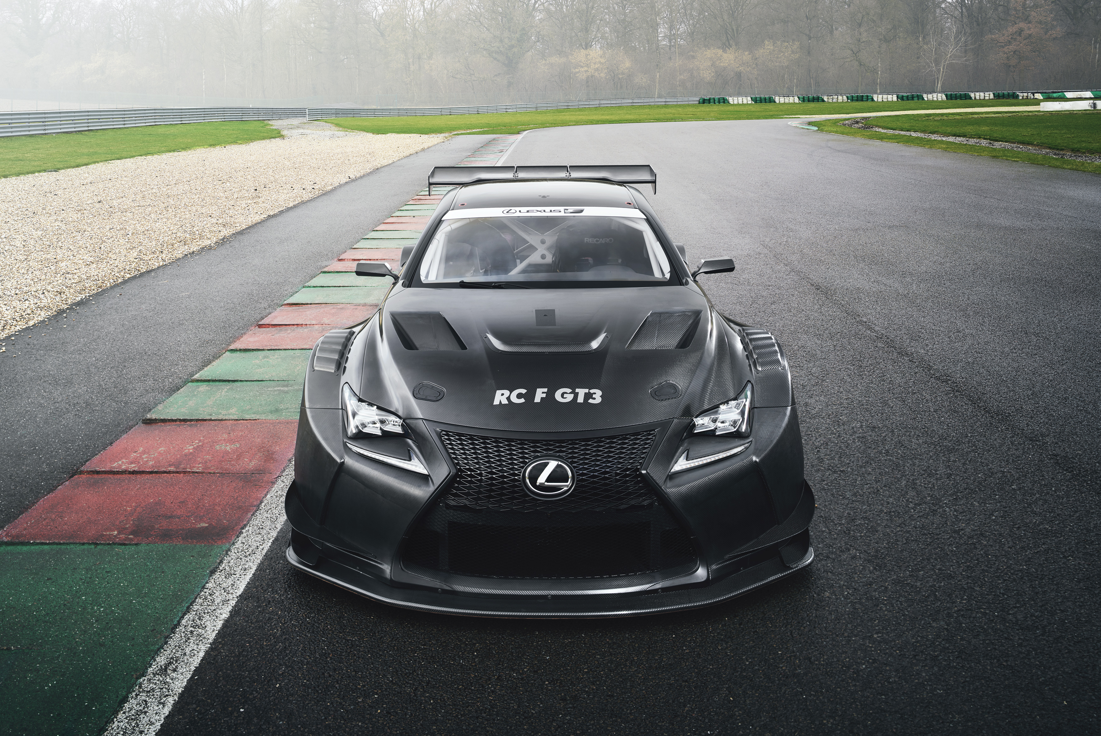 Lexus RC F GT3 race car on a track HD Wallpaper
