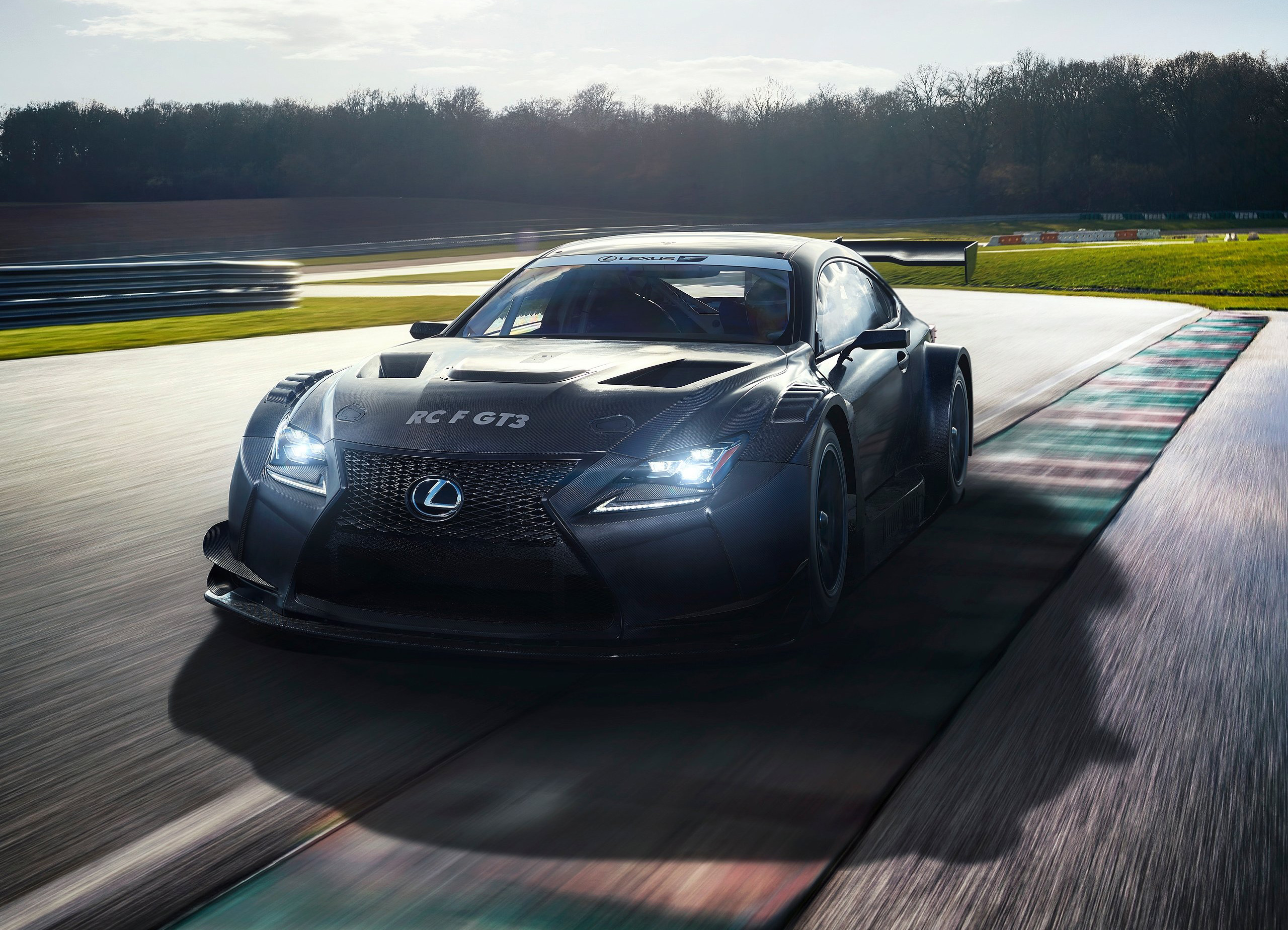 Lexus RC F GT3 race car on track HD Wallpaper