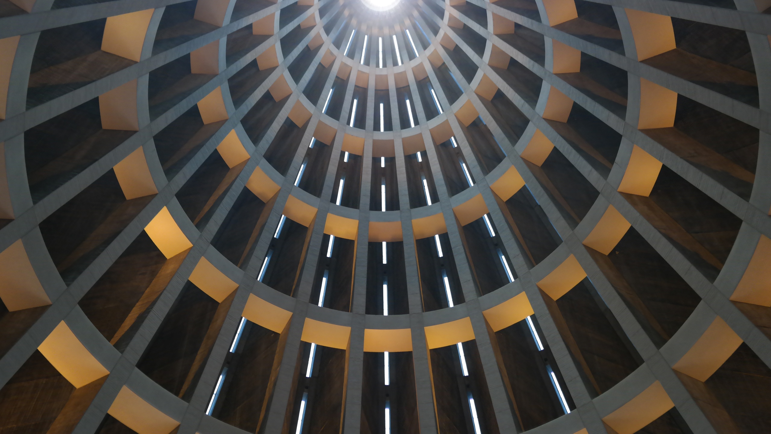 Interior of a church dome with sunlight HD Wallpaper