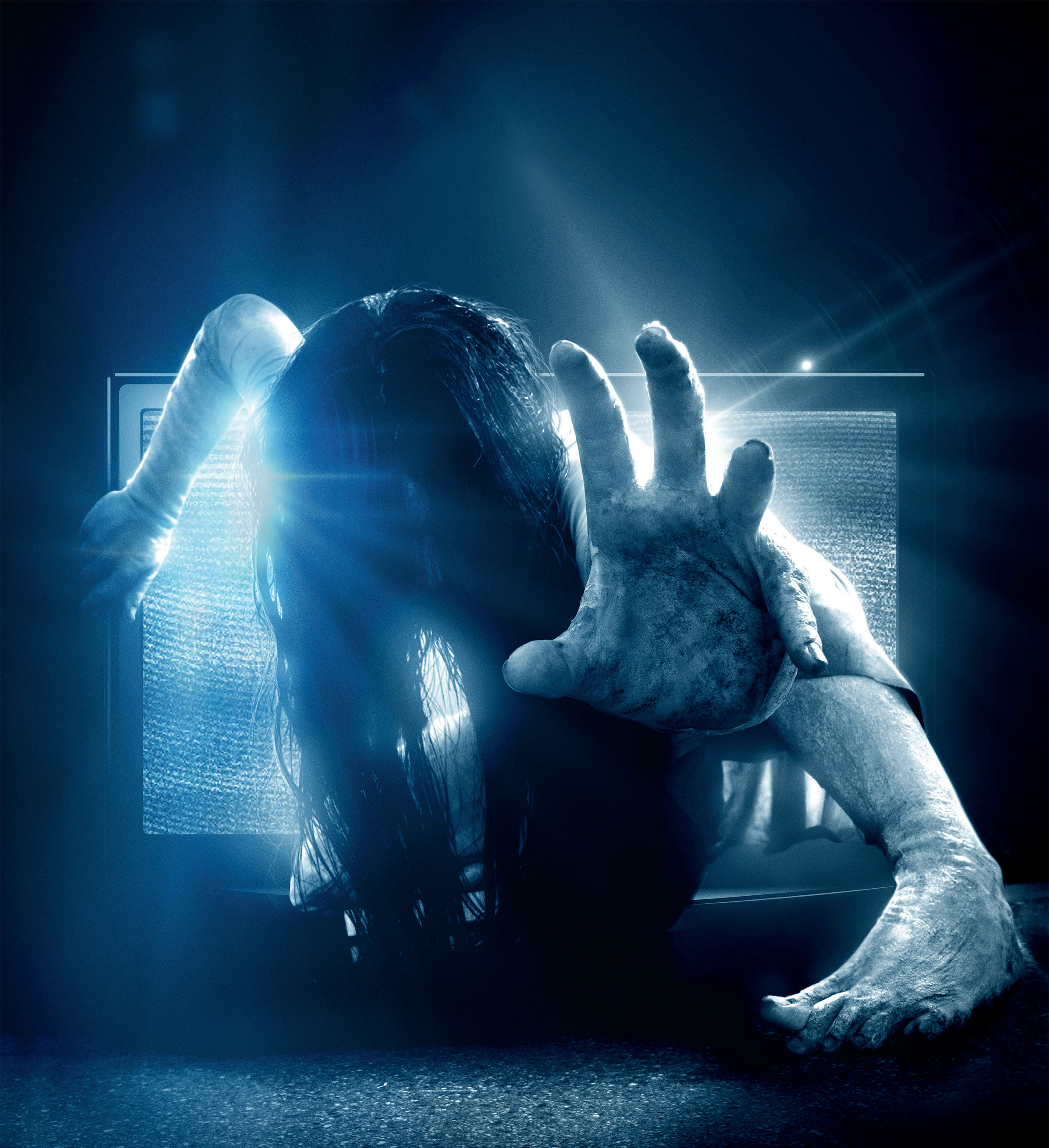 Sadako from The Ring crawling out of a TV HD Wallpaper