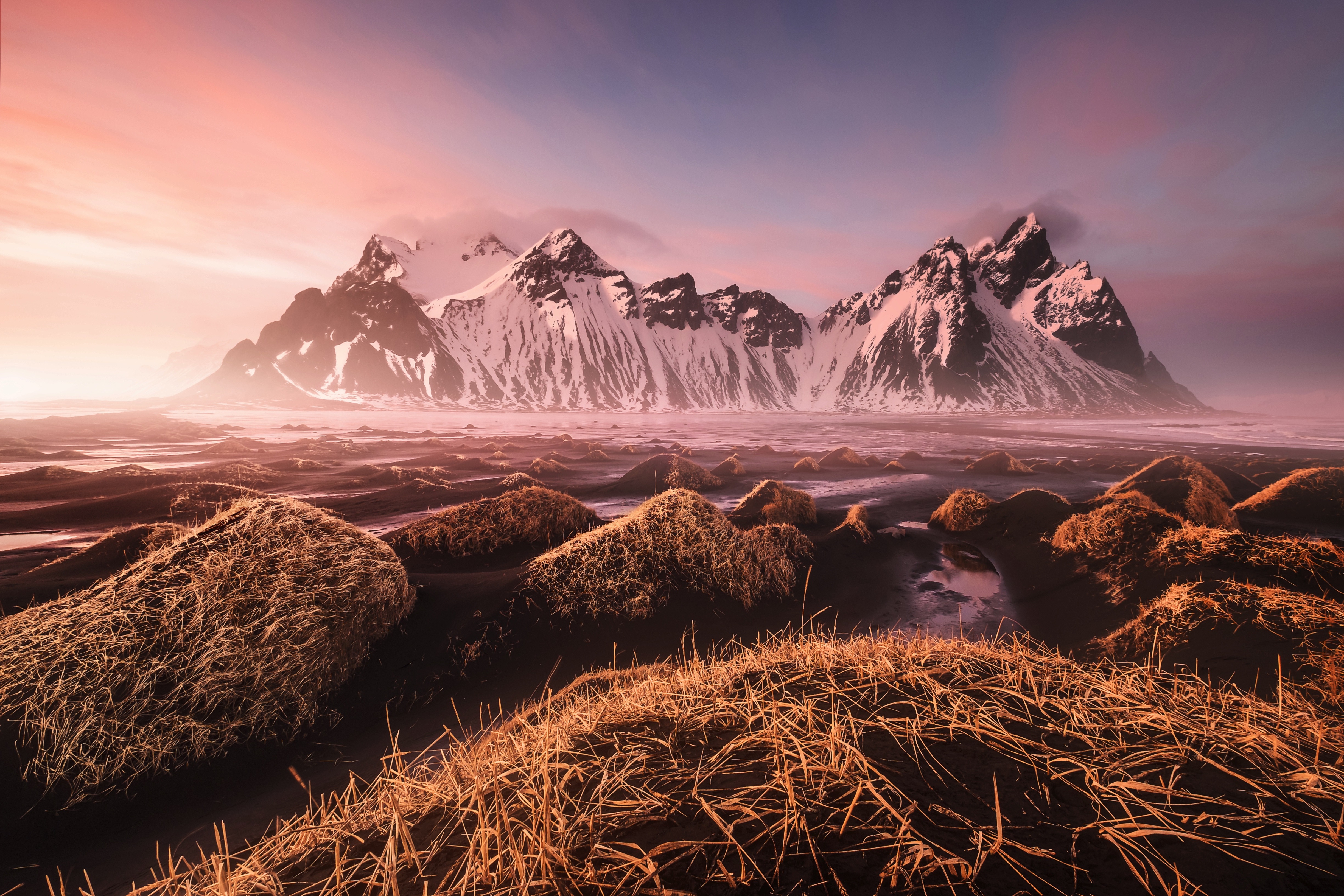 Vestrahorn Mountains in Iceland 4K HD Wallpaper