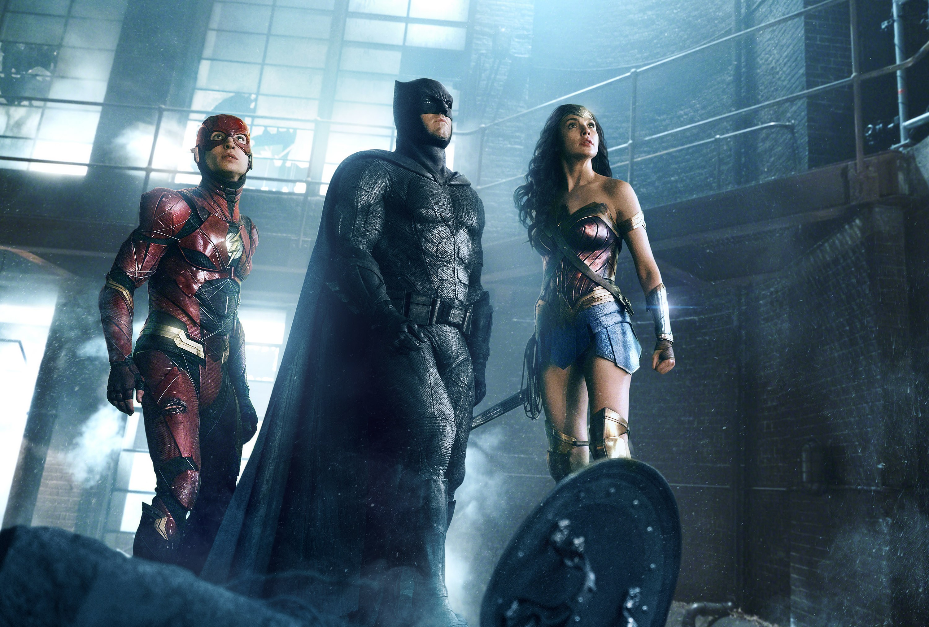 Batman, The Flash, and Wonder Woman from Justice League HD Wallpaper