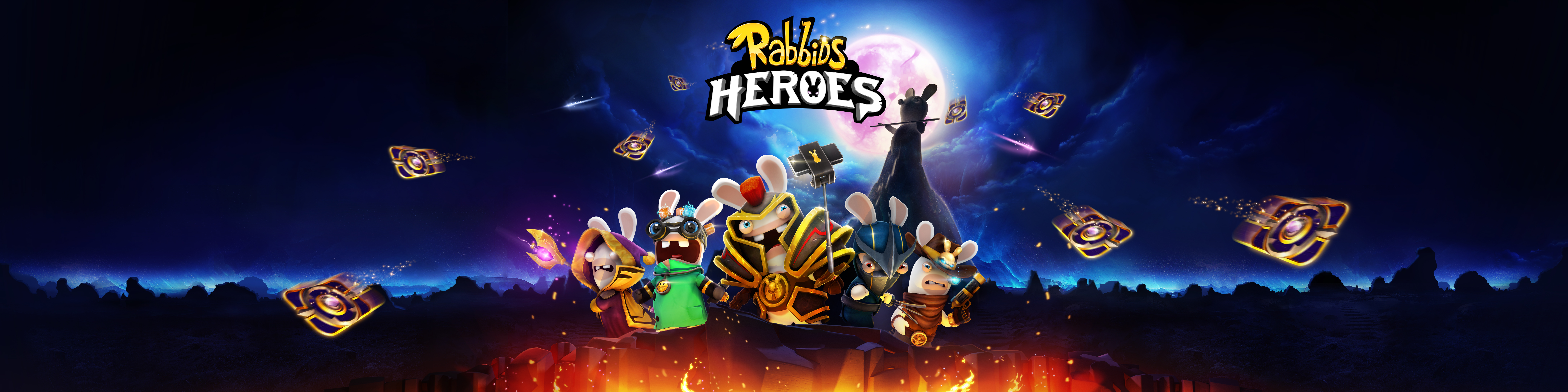 Rabbids Heroes banner with Rabbids characters HD Wallpaper