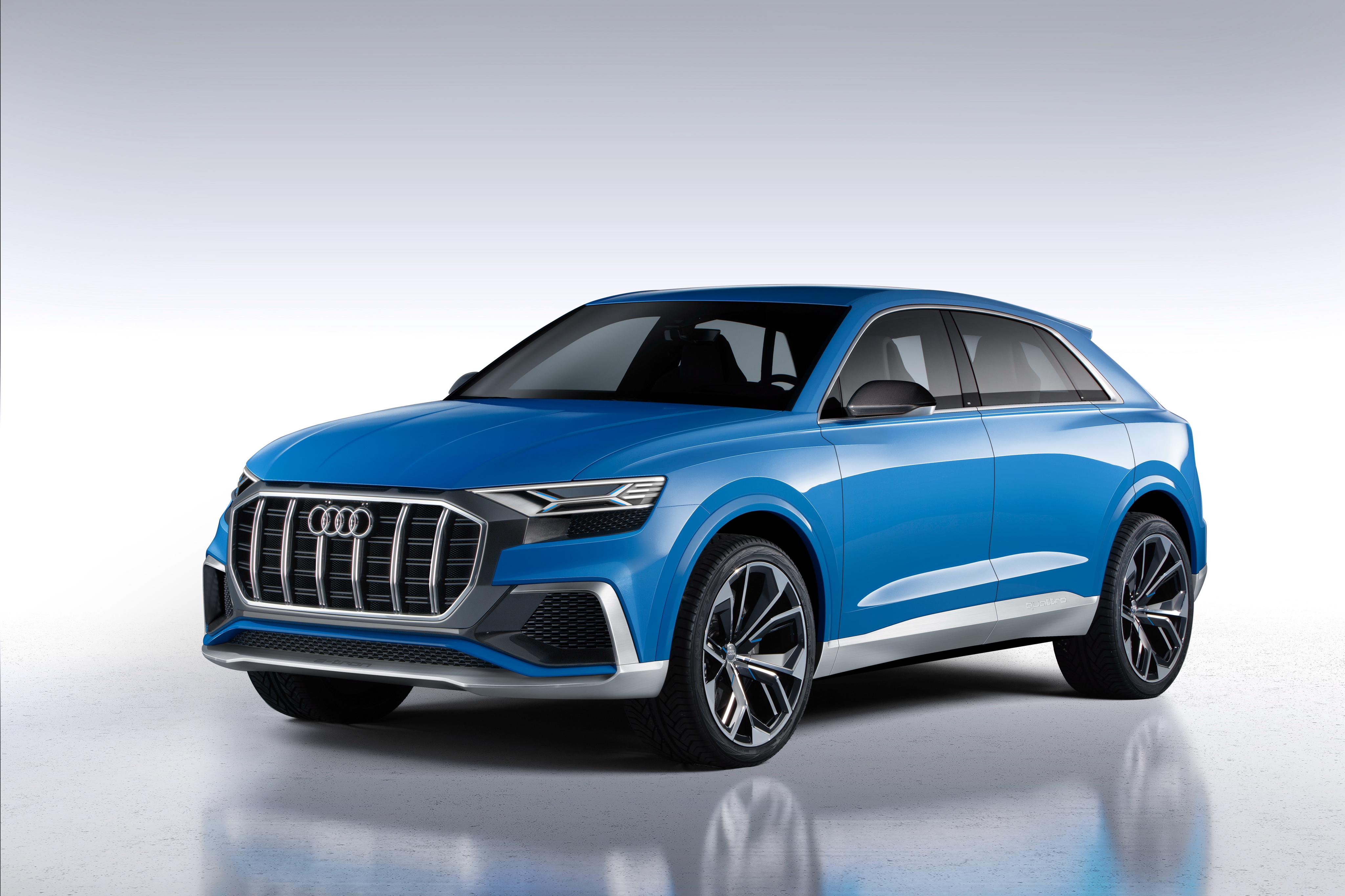 Blue Audi Q8 concept car HD Wallpaper