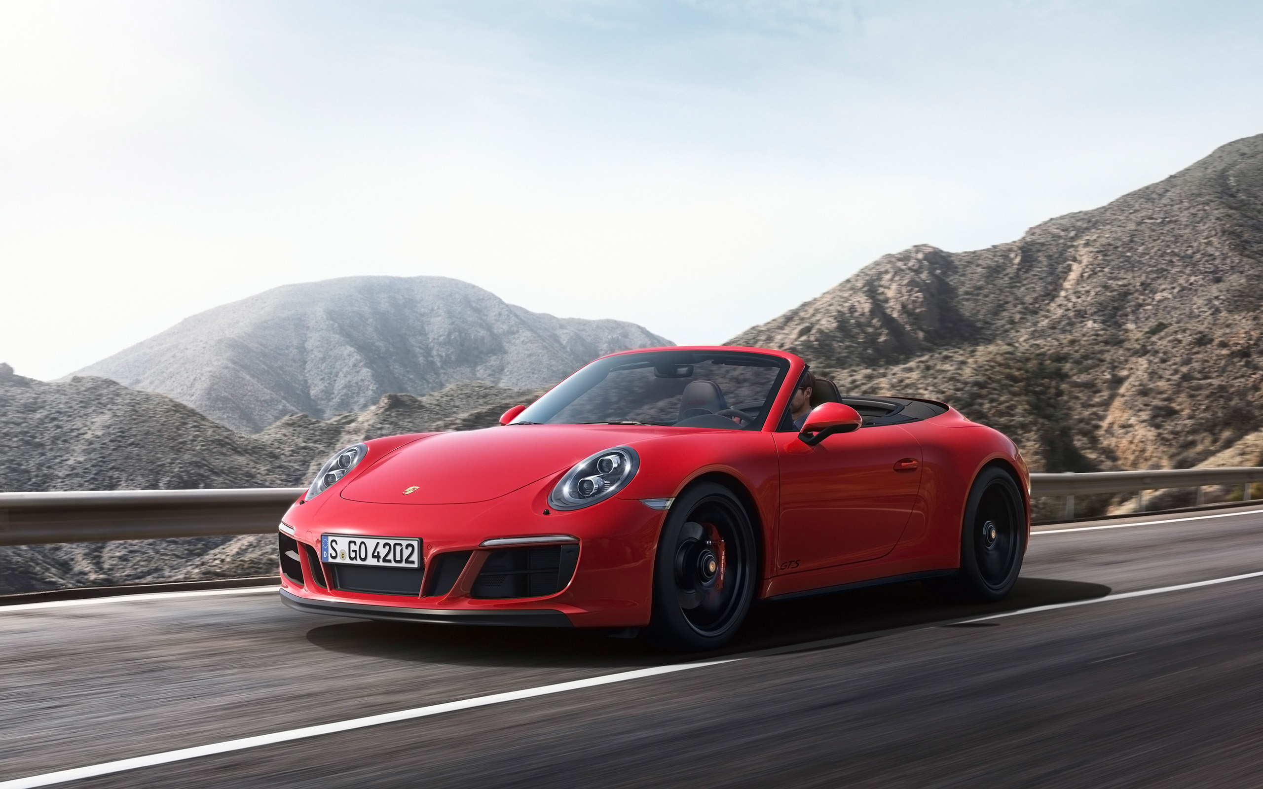 Red 2017 Porsche 911 Carrera 4 GTS Convertible HD Wallpaper