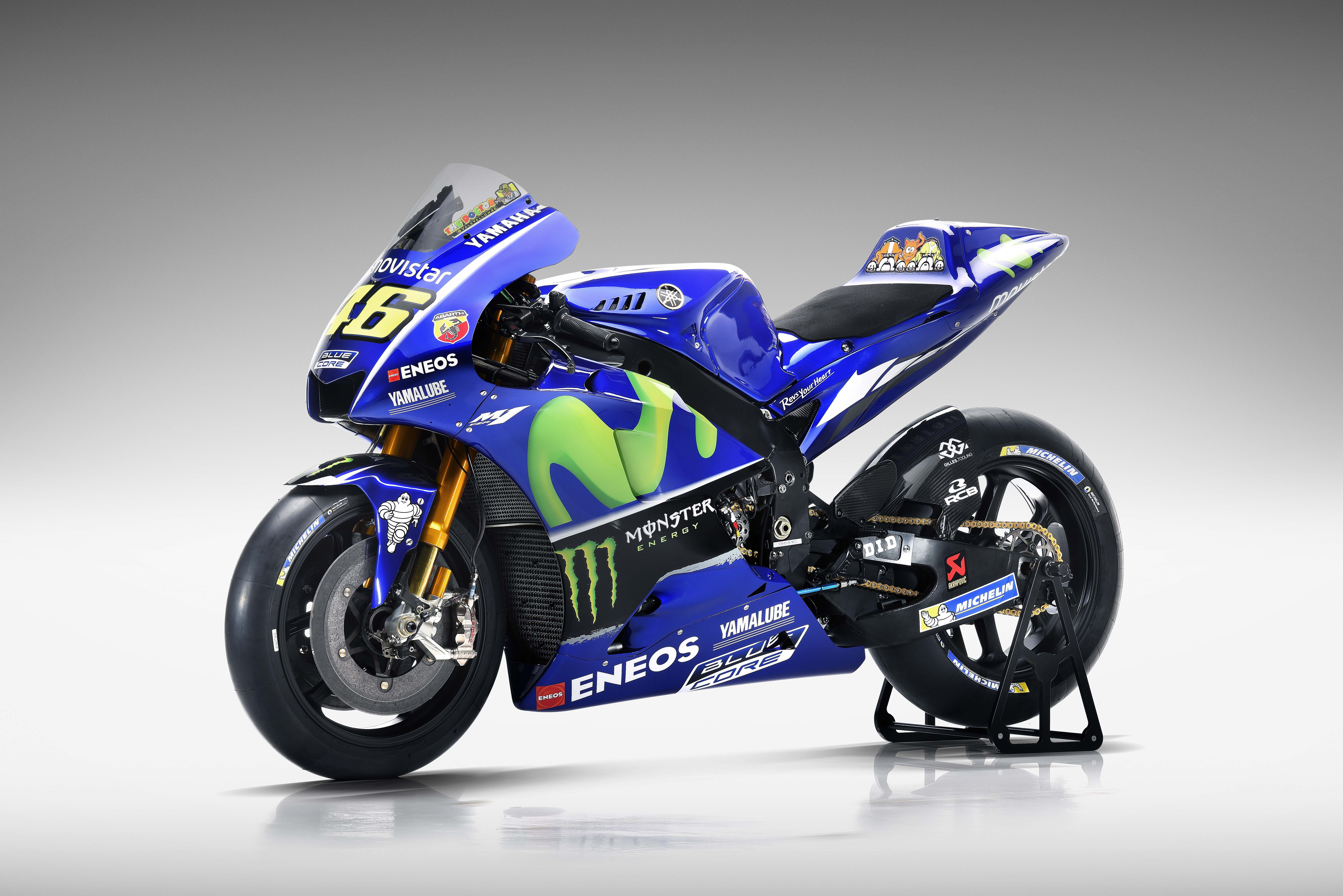Valentino Rossi's 2017 Yamaha YZR-M1 MotoGP Motorcycle HD Wallpaper