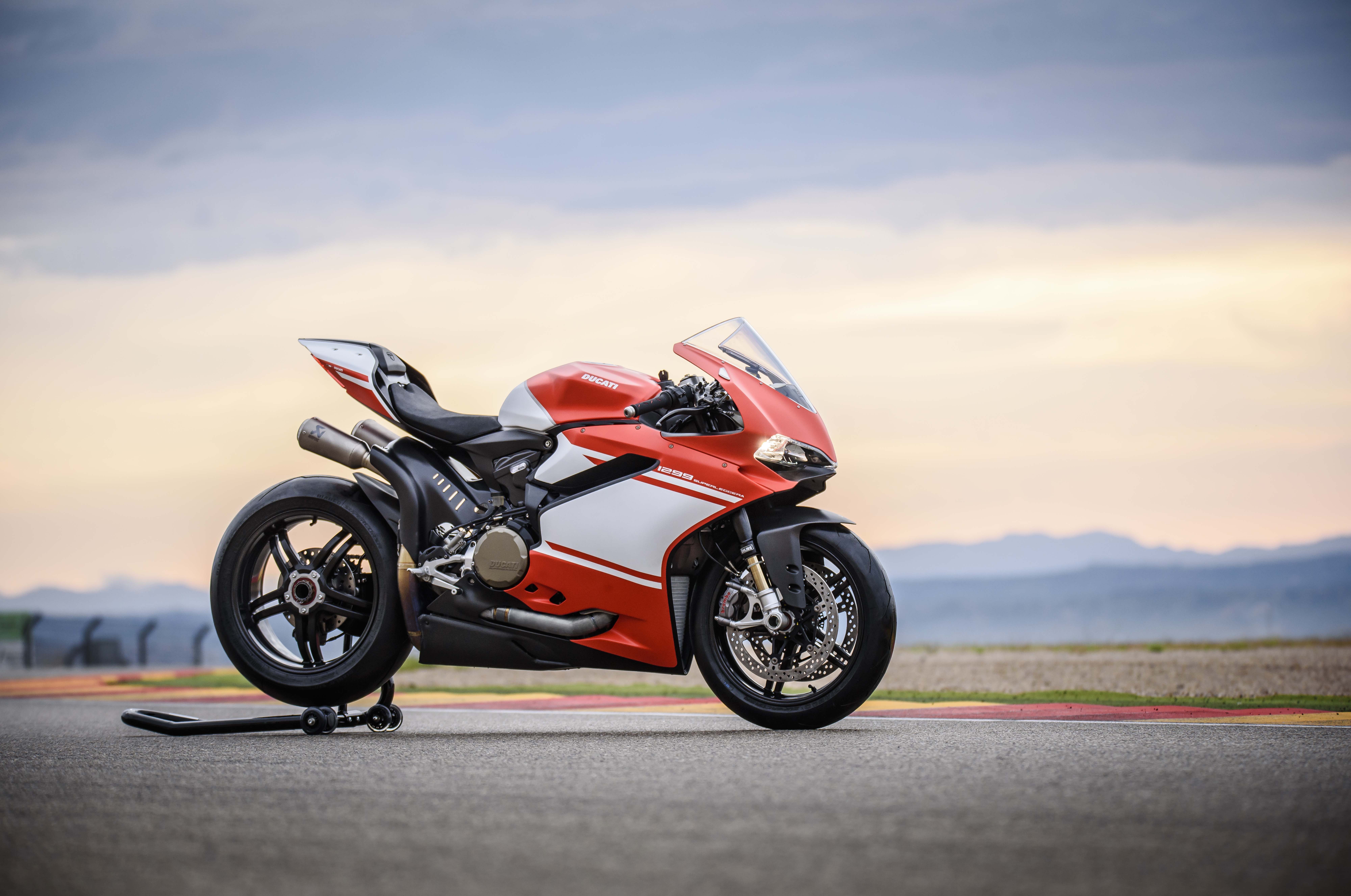 Ducati 1299 Superleggera motorcycle on a track HD Wallpaper