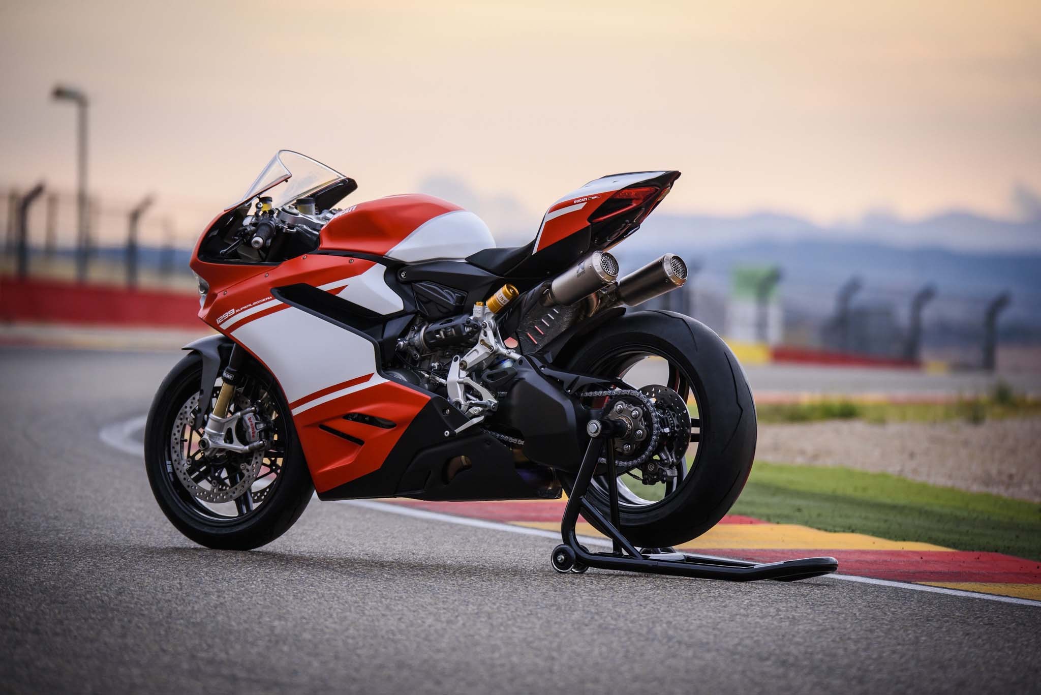 Ducati 1299 Superleggera motorcycle on a race track HD Wallpaper