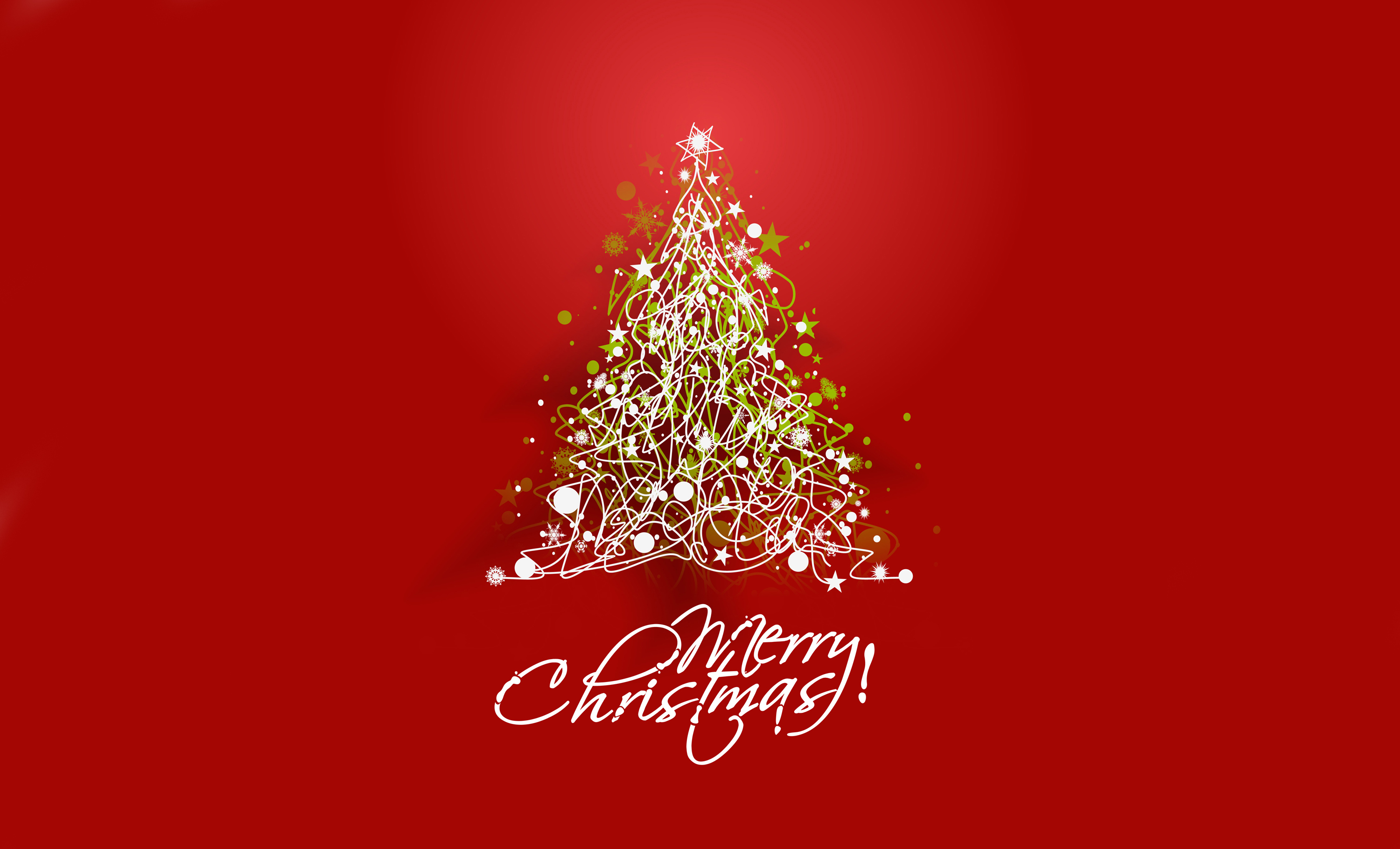 Merry Christmas abstract tree illustration HD Wallpaper