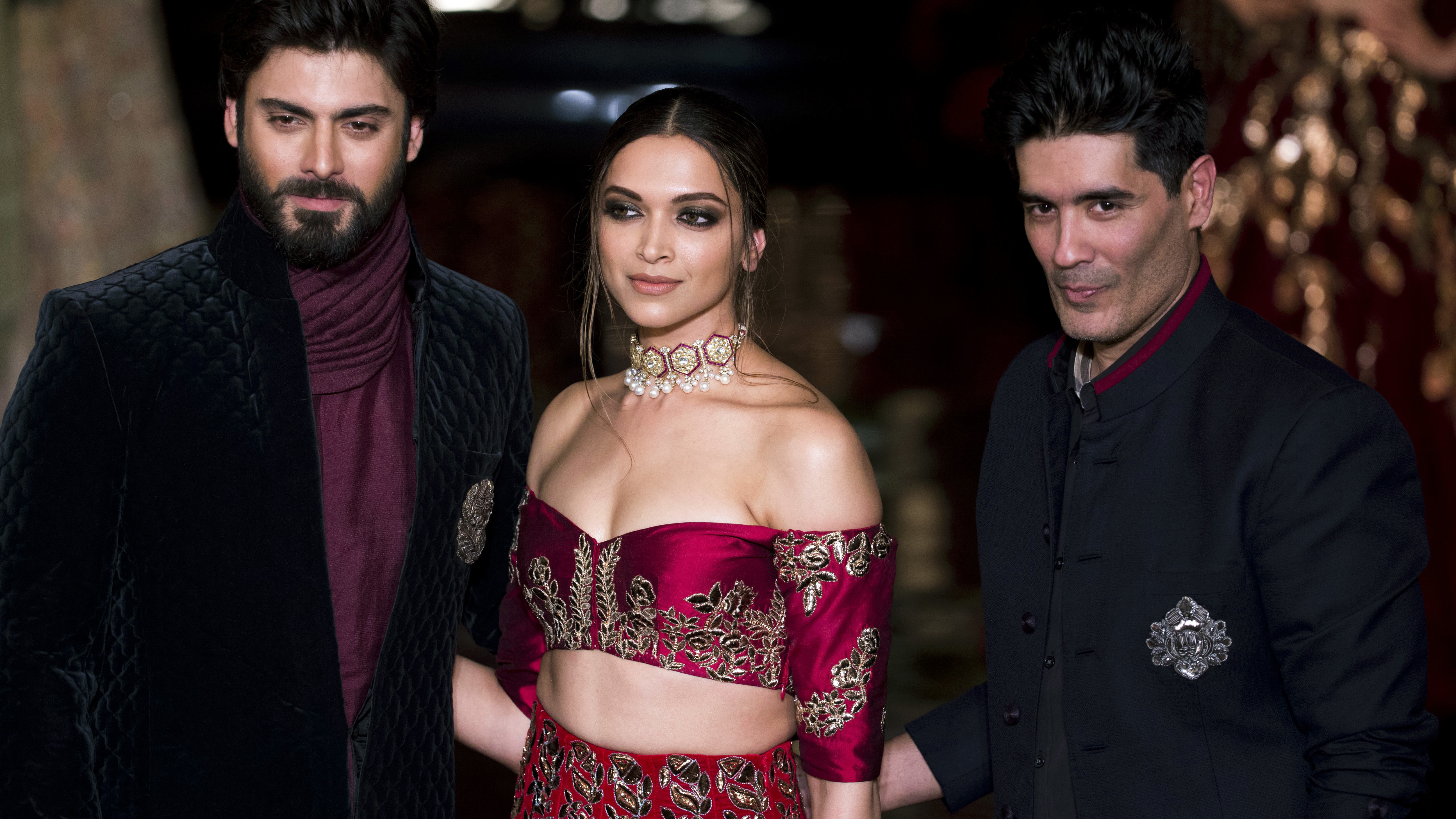Deepika Padukone with Fawad Khan and Manish Malhotra HD Wallpaper
