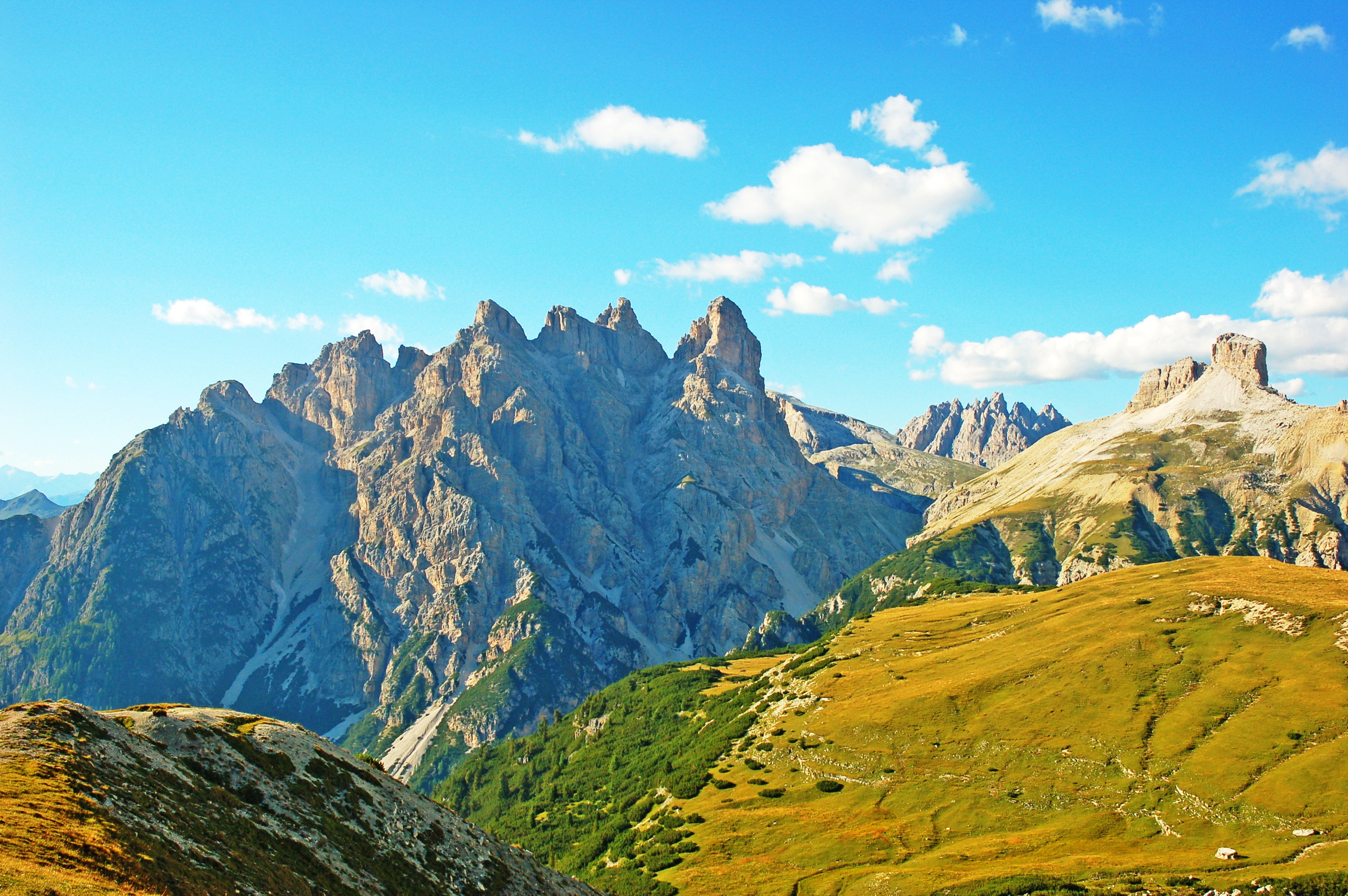 Italy, Summer, Grasslands, Mountains, Alps HD Wallpaper