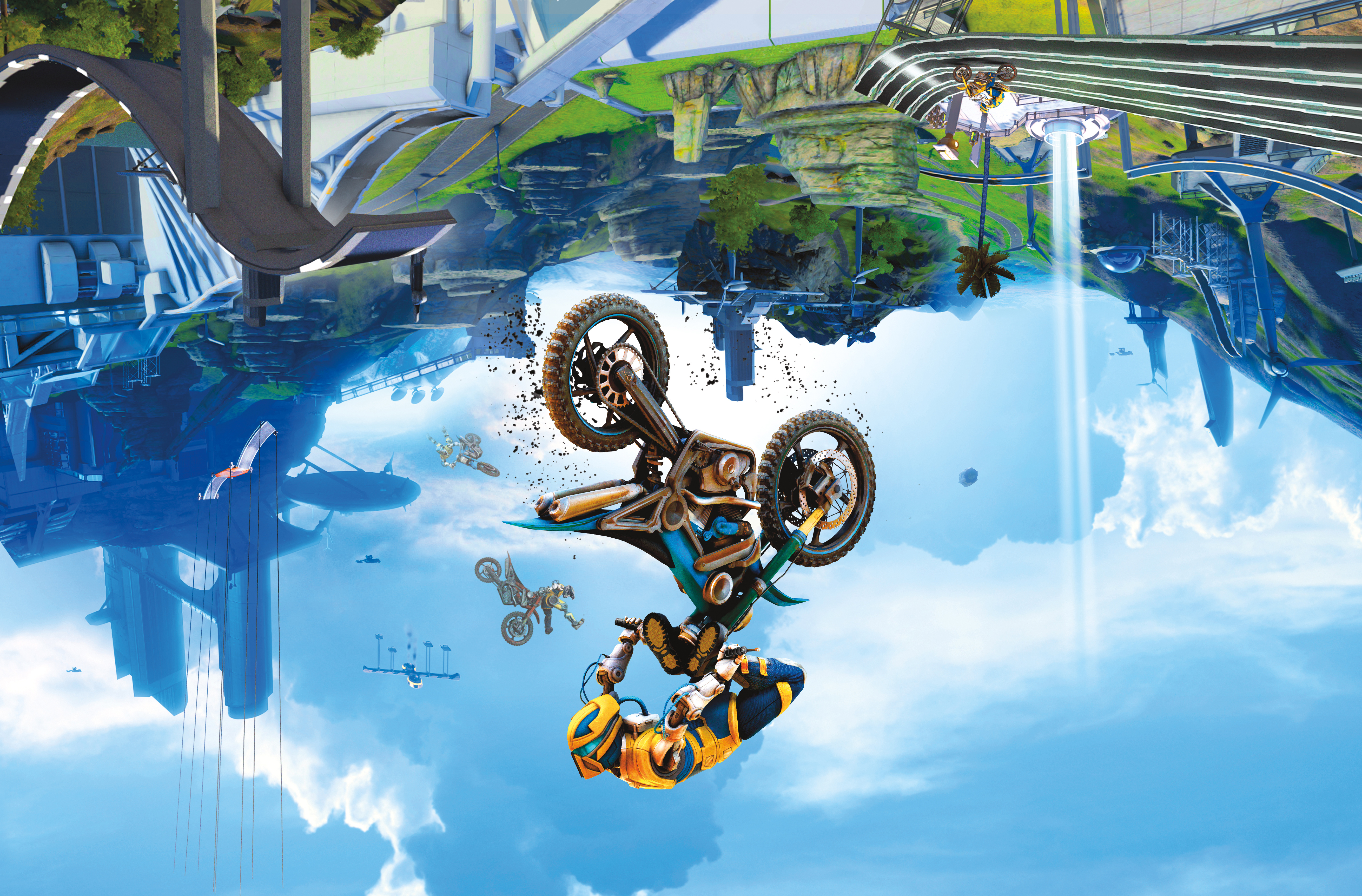 Trials Fusion motocross rider performing a trick HD Wallpaper