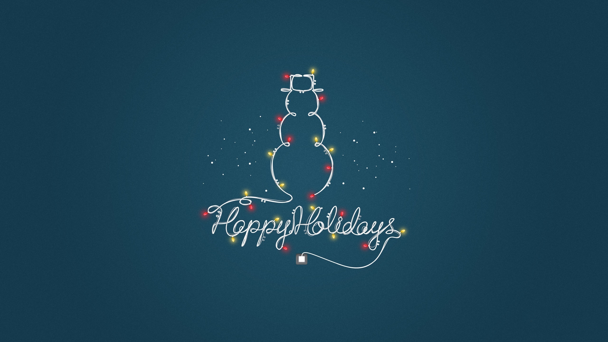 Happy Holidays snowman made of lights HD Wallpaper