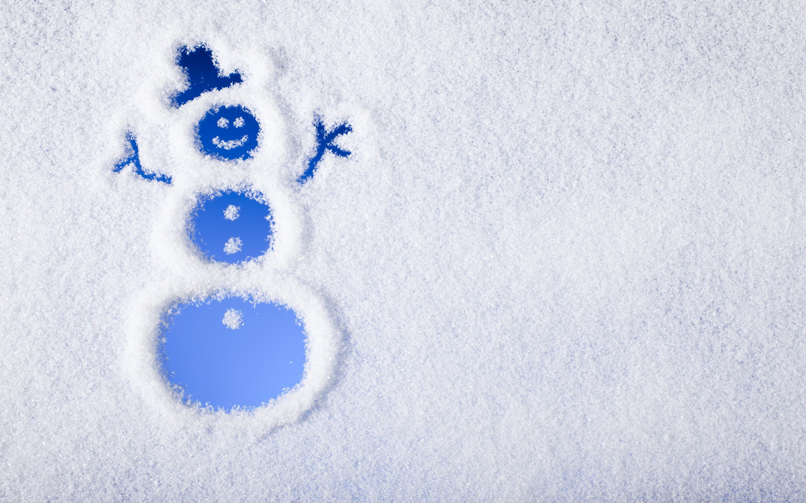 Snowman drawn in snow HD Wallpaper