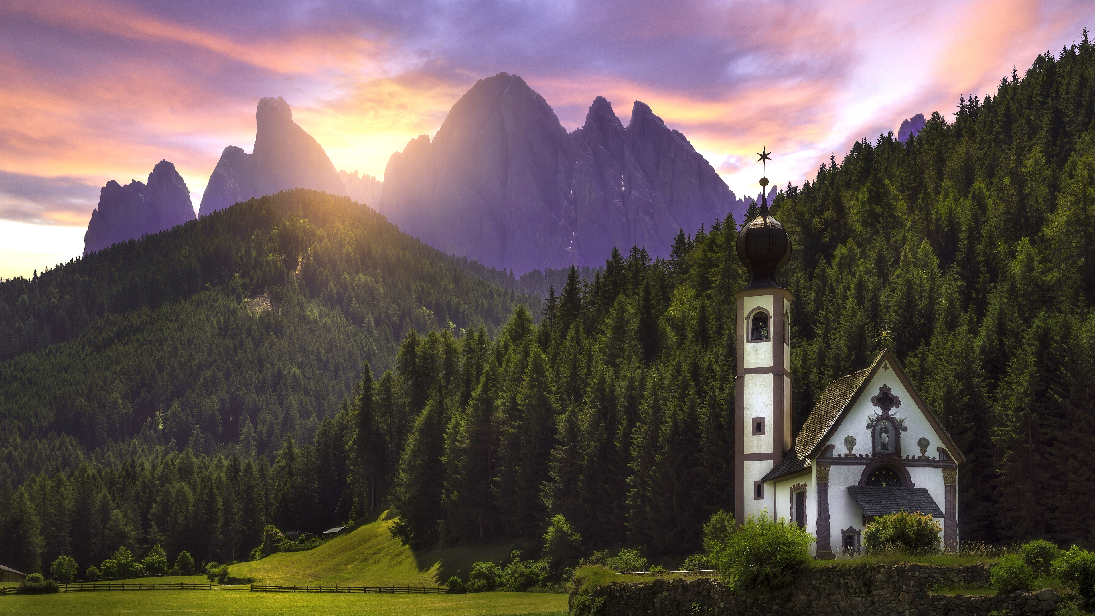 Church of St Magdalena in the Dolomites, Italy HD Wallpaper