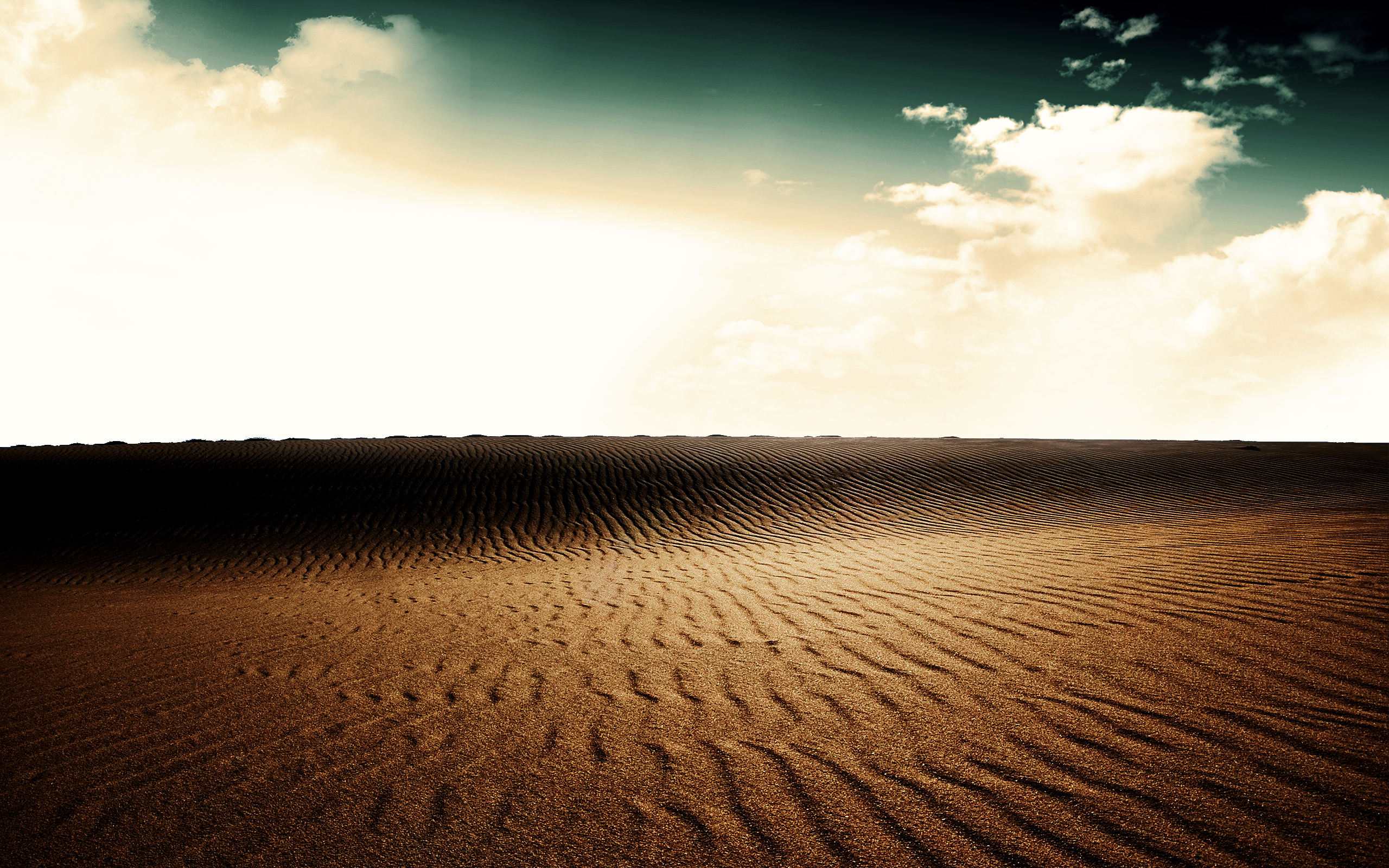 Desert landscape with sand dunes and clouds HD Wallpaper
